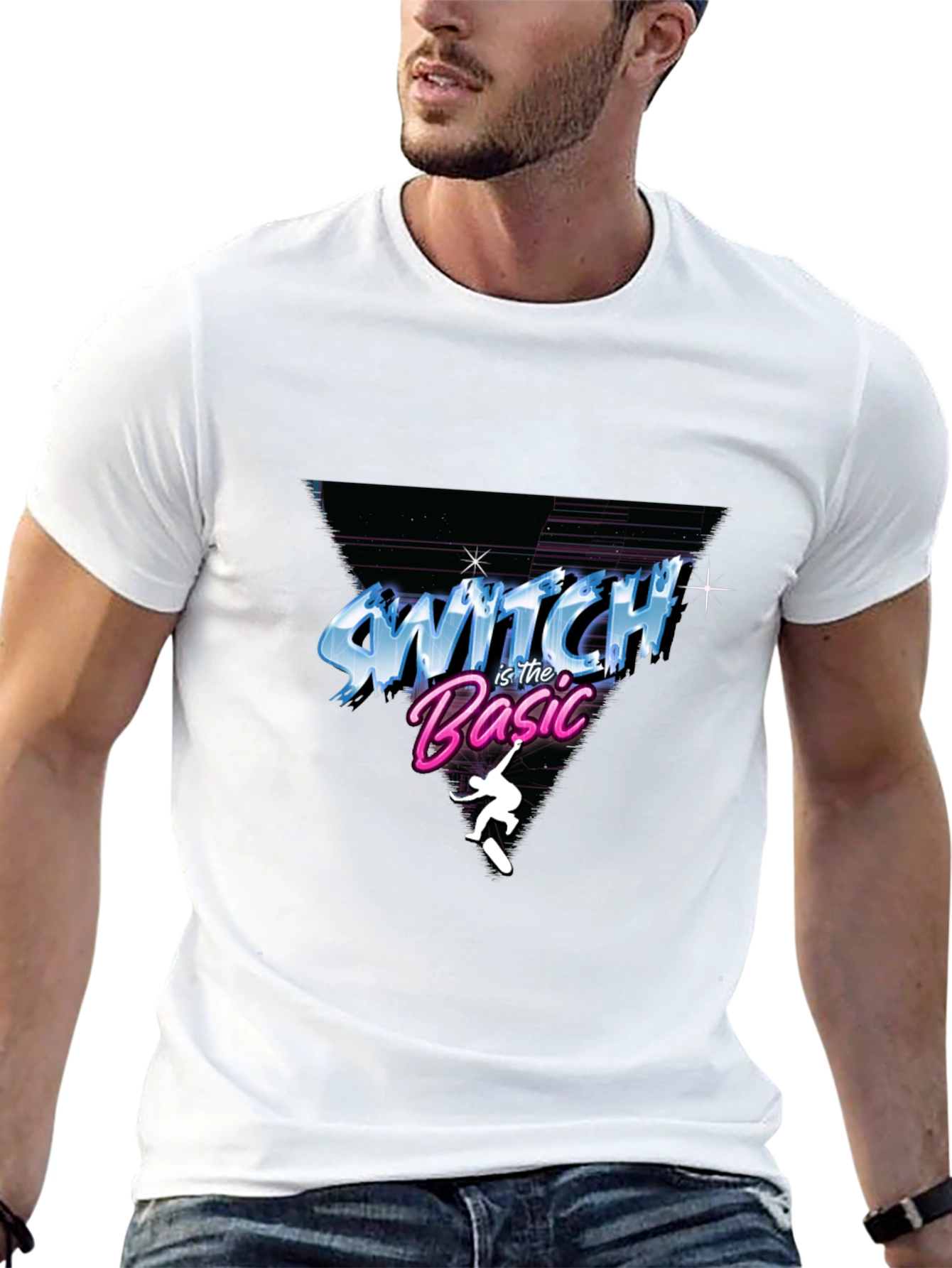 Switch is the Basic T-Shirt - Retro Skateboard Design