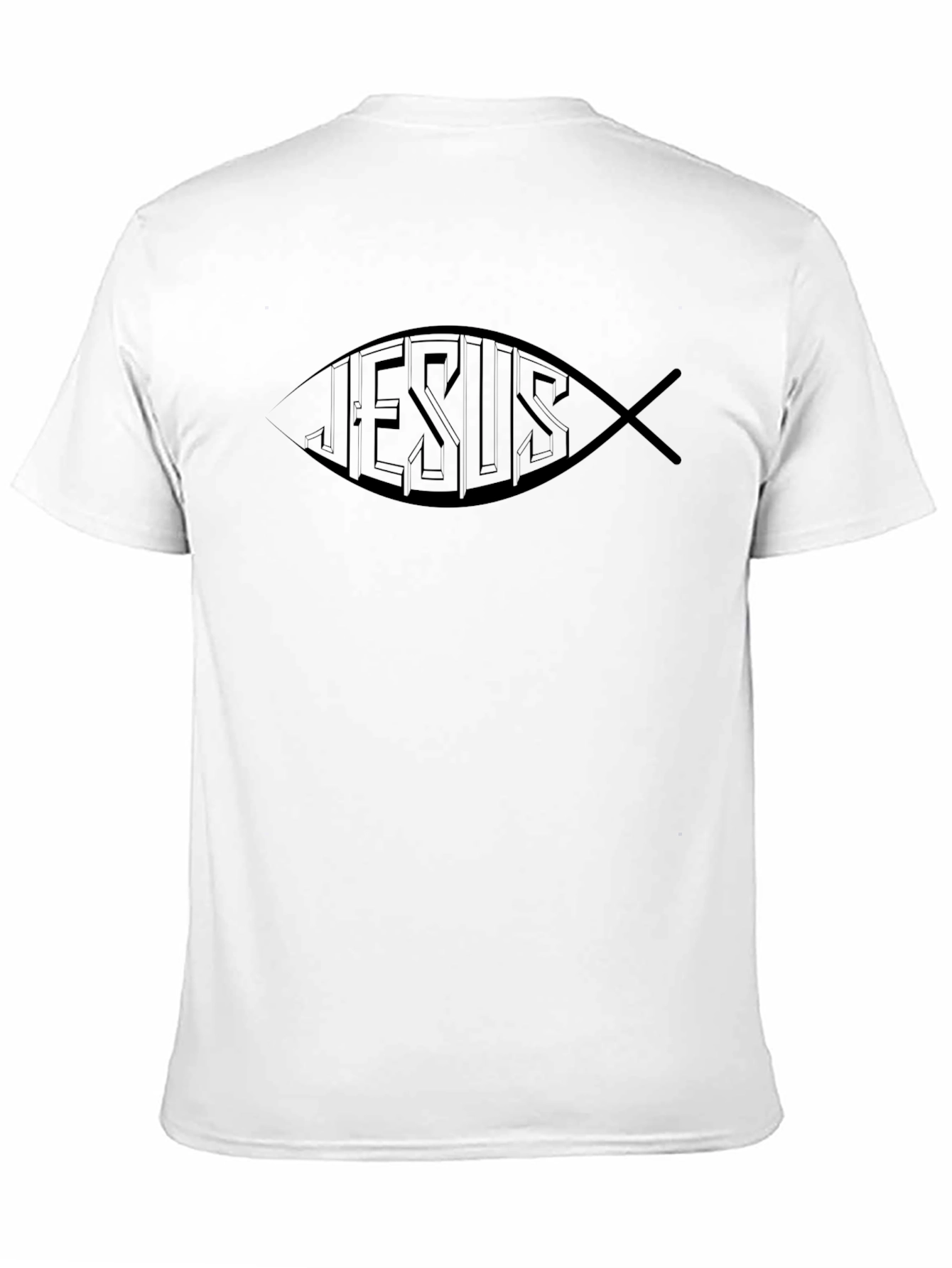 Jesus Fish Graphic Black T-Shirt