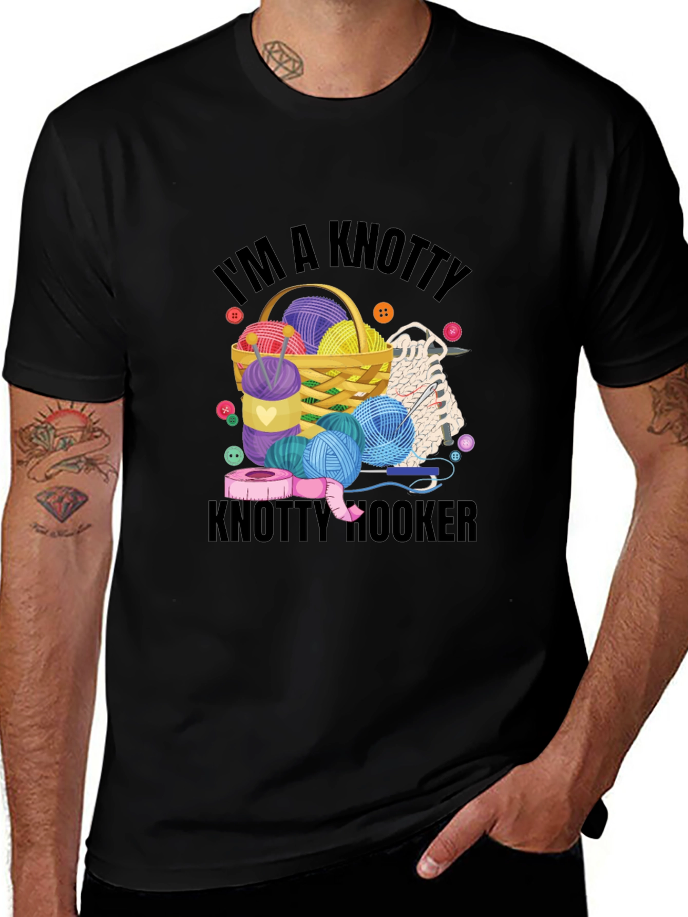 Knitty Hooker T-Shirt: Yarn Lover Gift