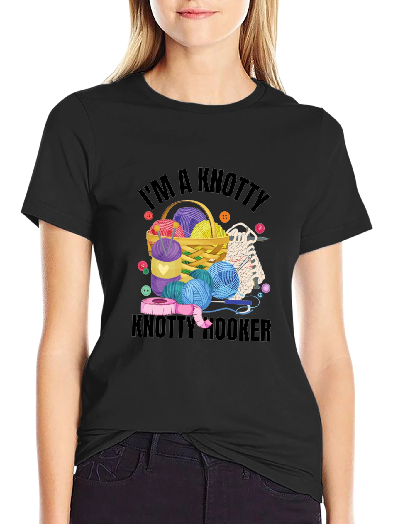 Knitty Hooker T-Shirt: Yarn Lover Gift