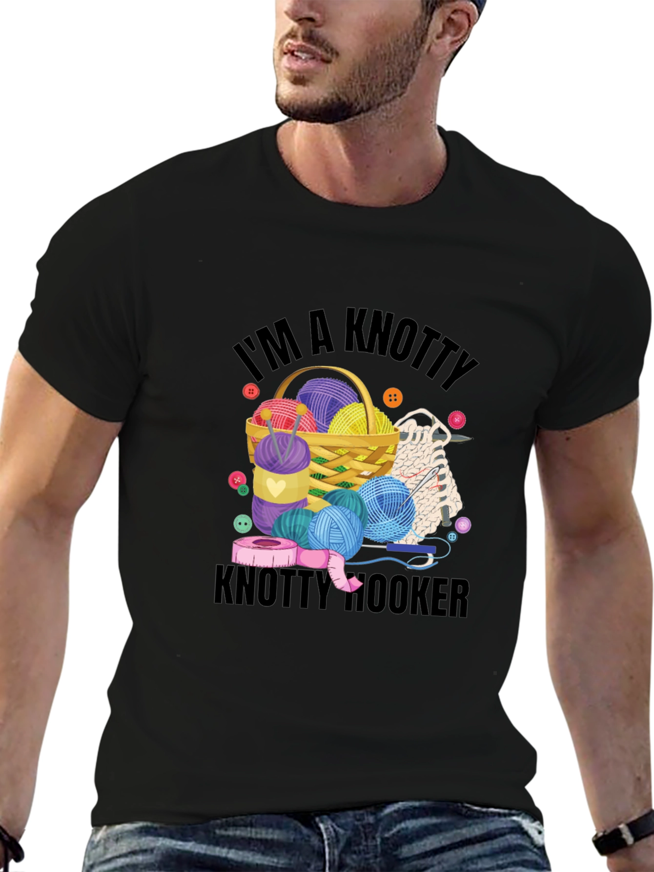 Knitty Hooker T-Shirt: Yarn Lover Gift