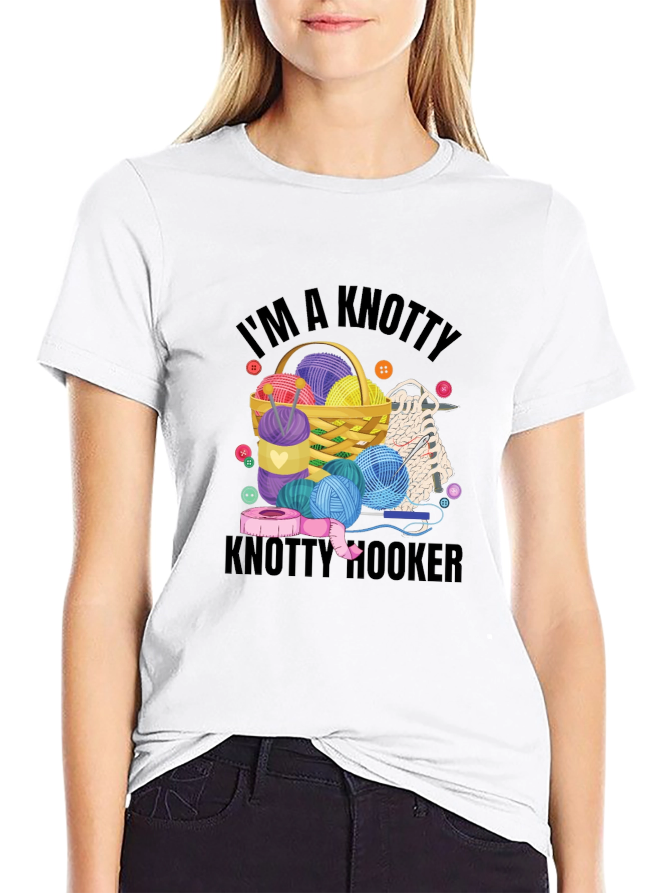 Knitty Hooker T-Shirt: Yarn Lover Gift