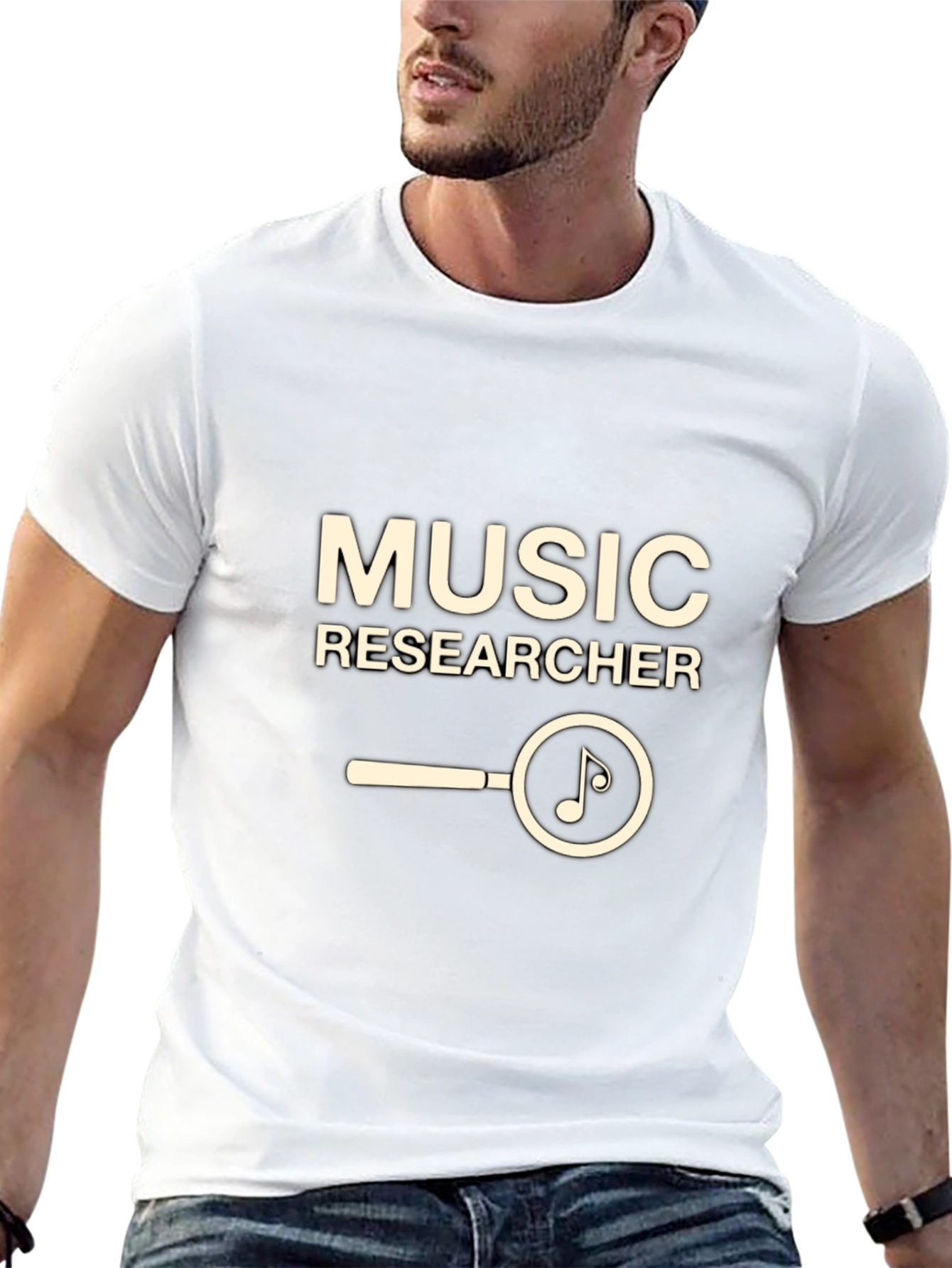 Music Researcher T-Shirt - Black Cotton Tee