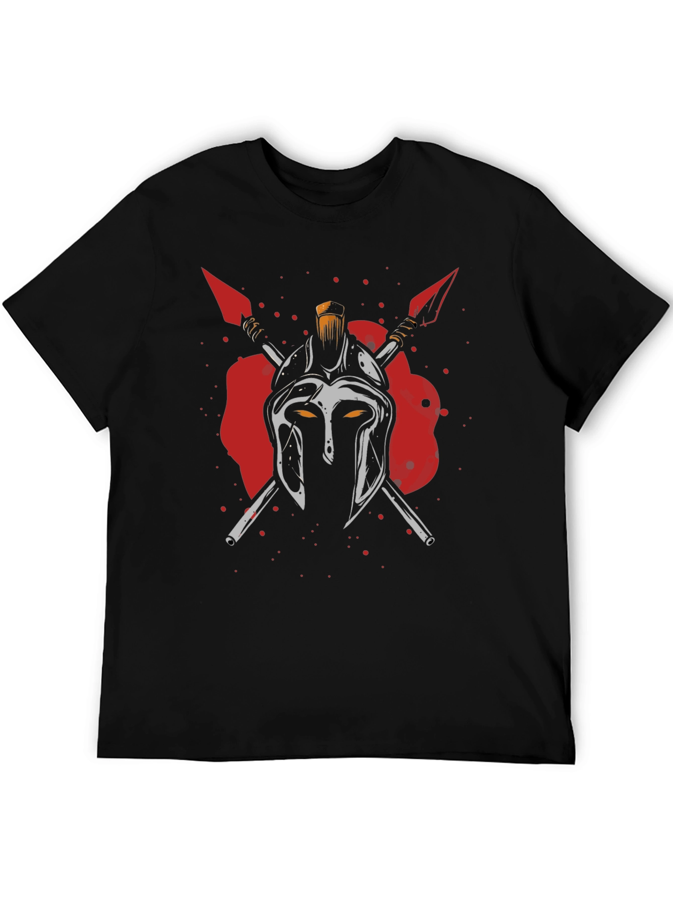 Spartan Helmet Graphic Print Black T-Shirt