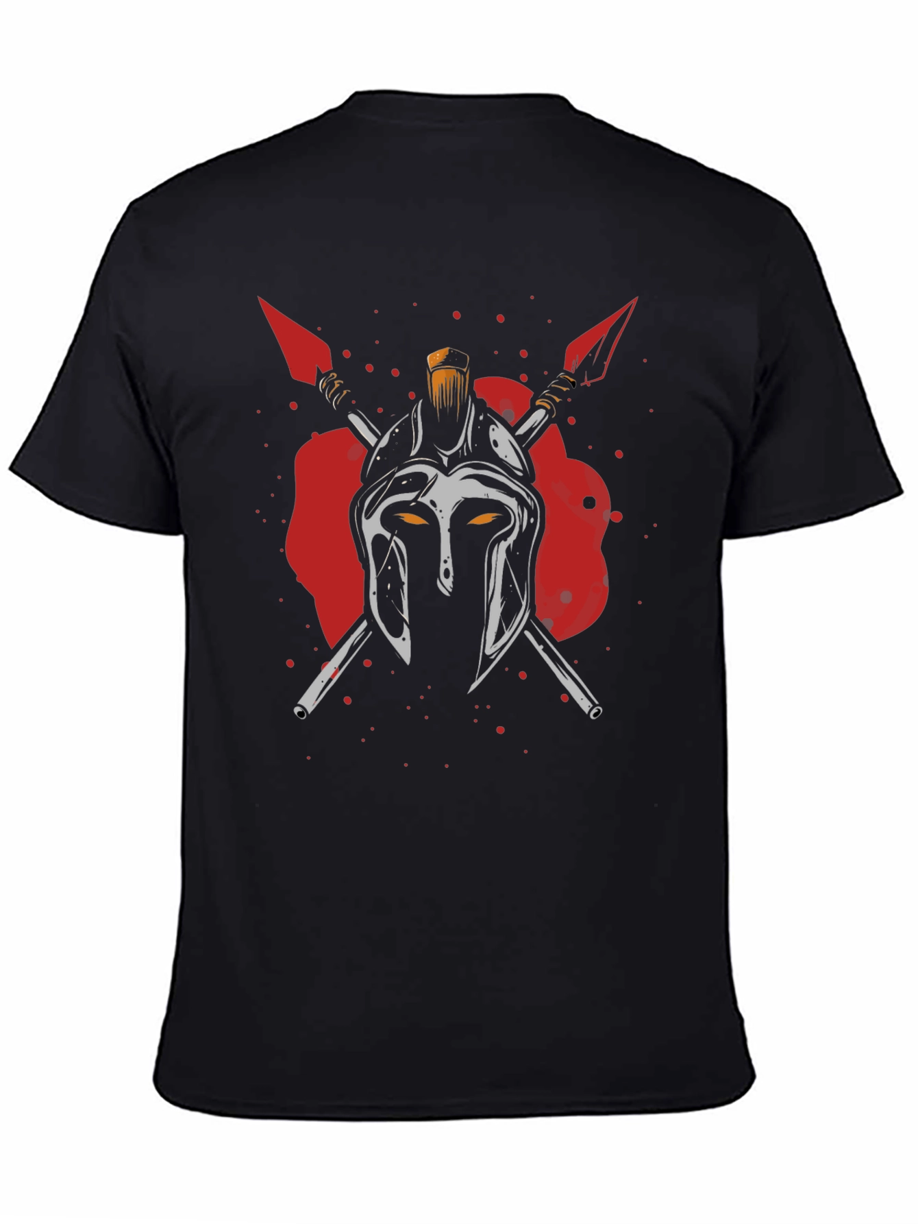Spartan Helmet Graphic Print Black T-Shirt