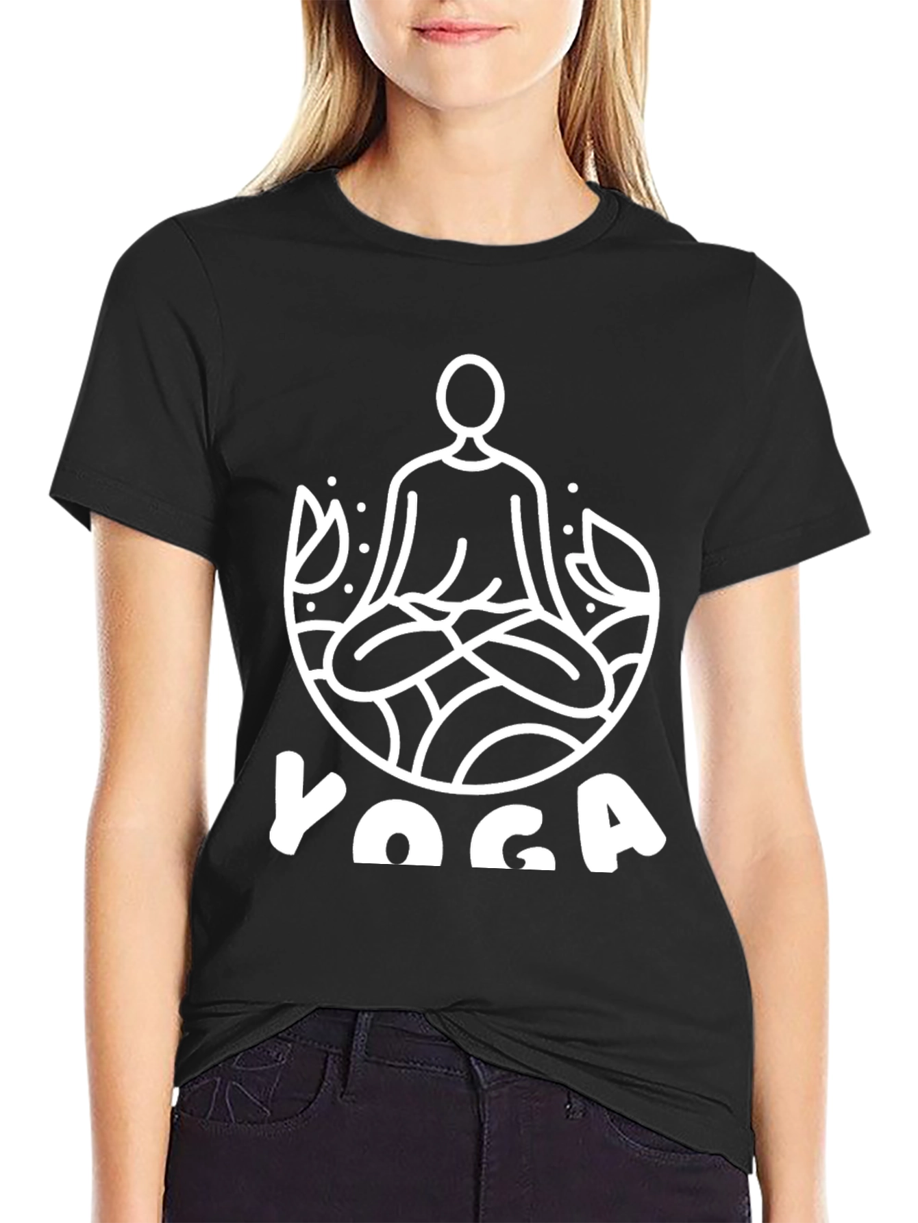 Yoga T-Shirt - Meditating Man Lotus Design