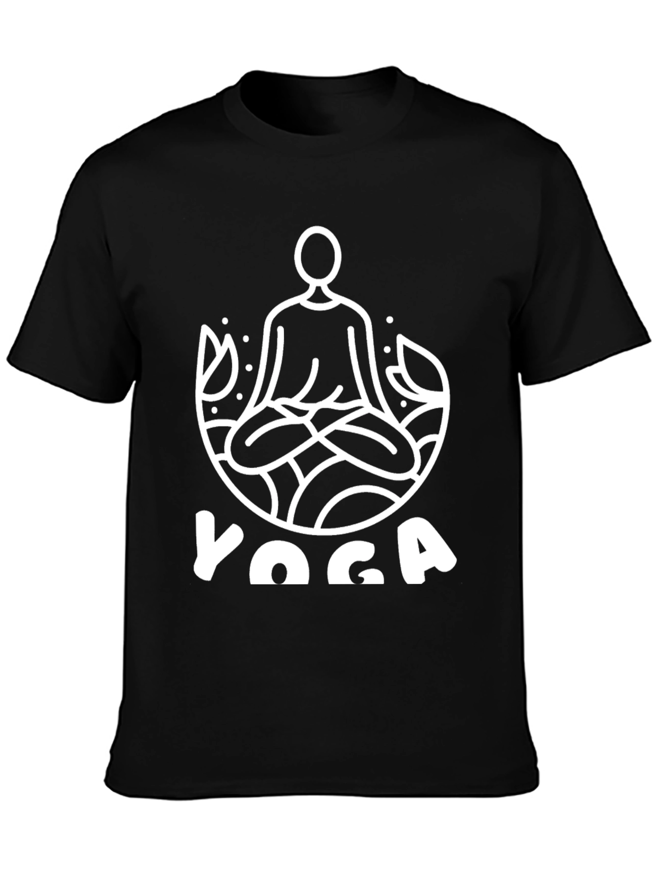 Yoga T-Shirt - Meditating Man Lotus Design
