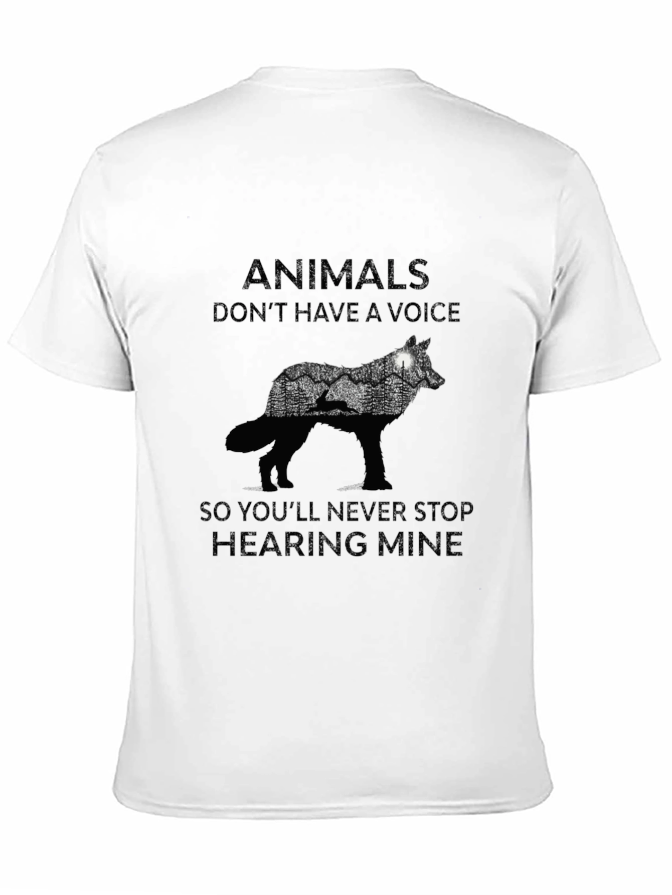 Animals Dont Have A Voice Wolf Graphic Tee