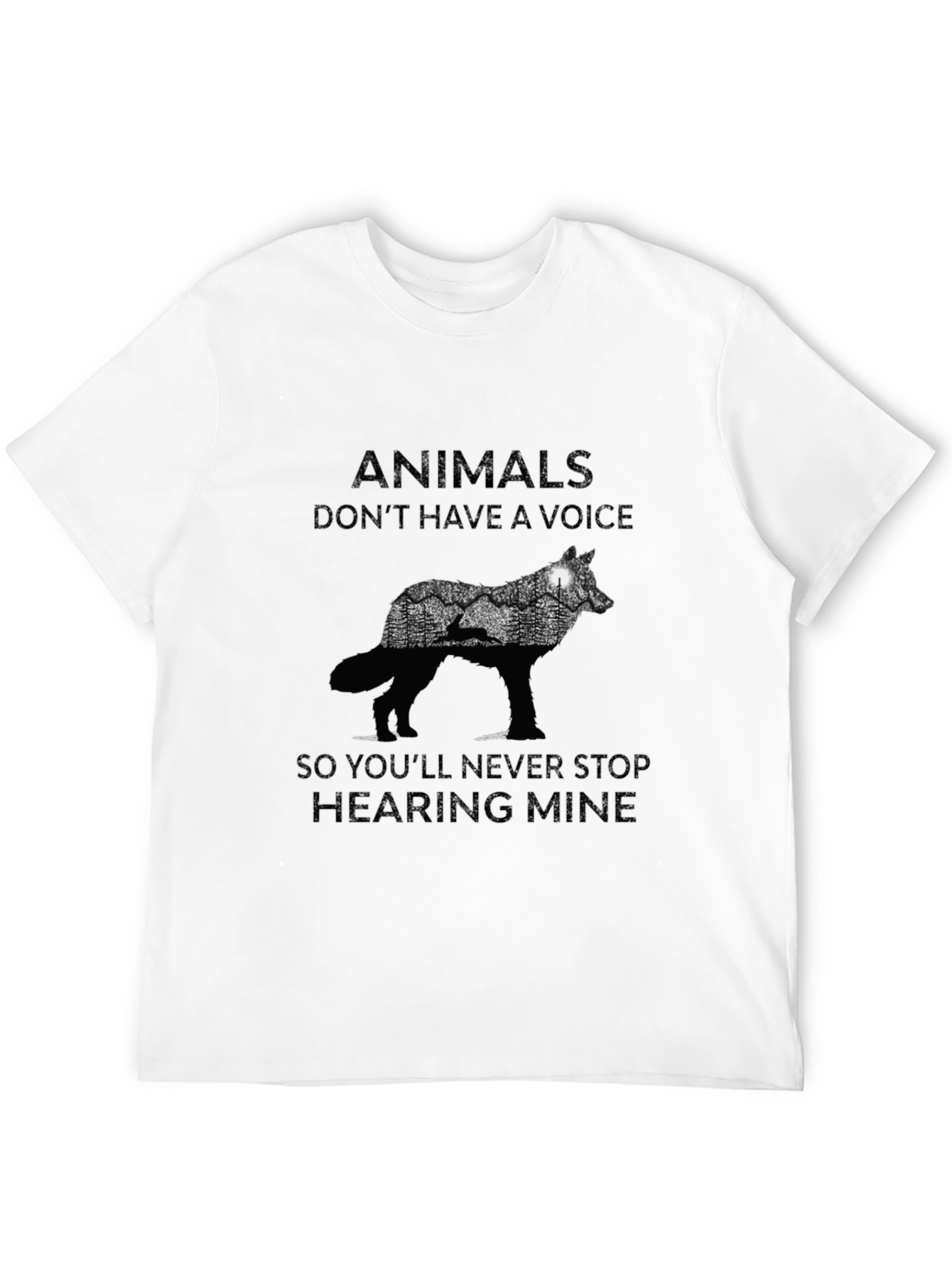 Animals Dont Have A Voice Wolf Graphic Tee