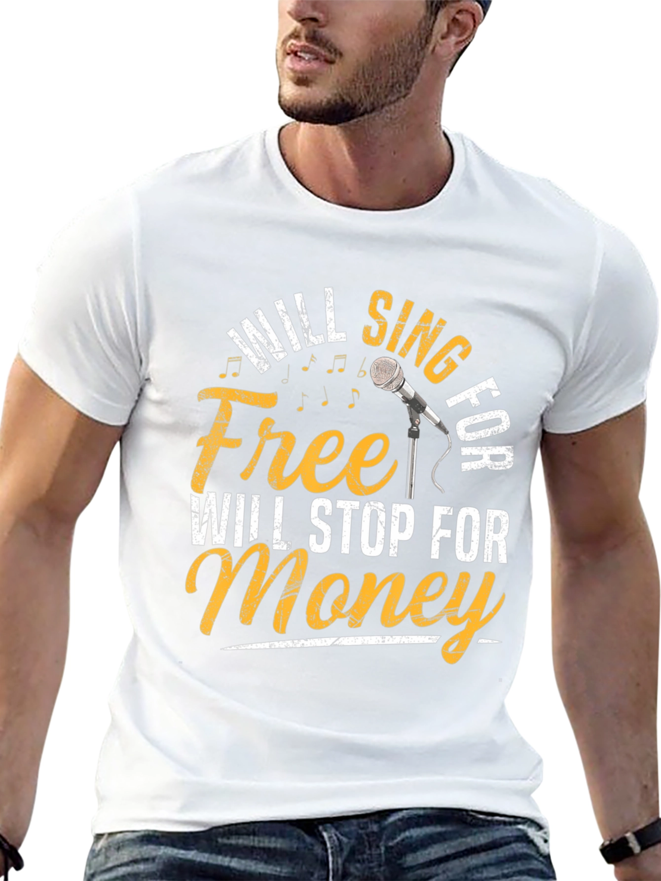 Will Sing for Free Mens Black T-Shirt