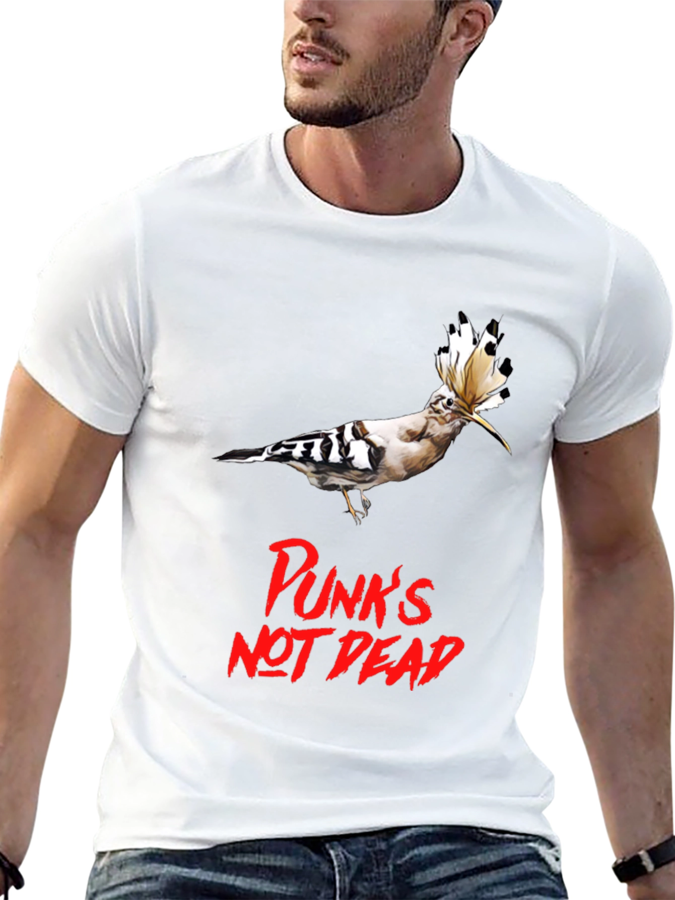 Punks Not Dead Hoopoe Bird Graphic Tee