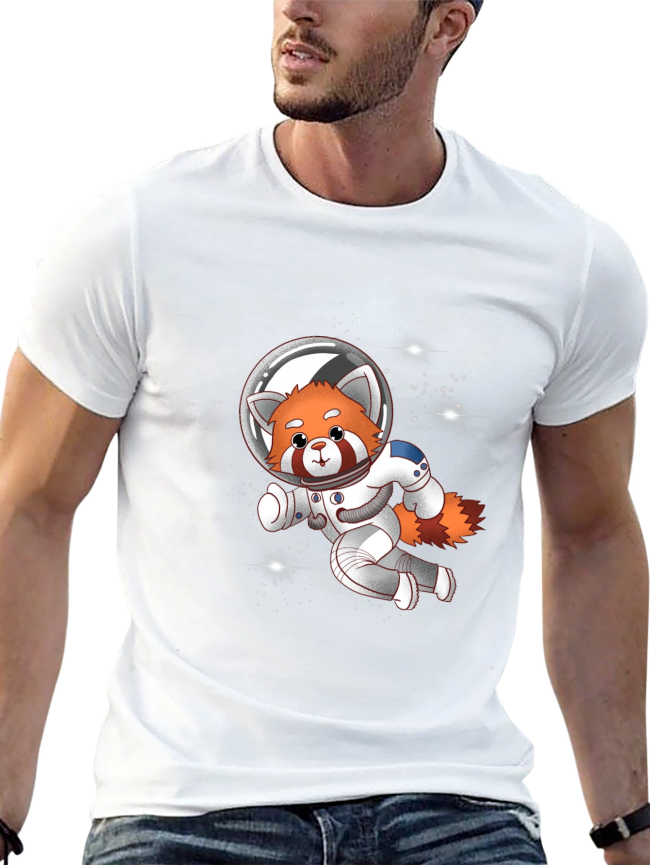 Red Panda Astronaut T-Shirt - Galaxy Explorer Tee