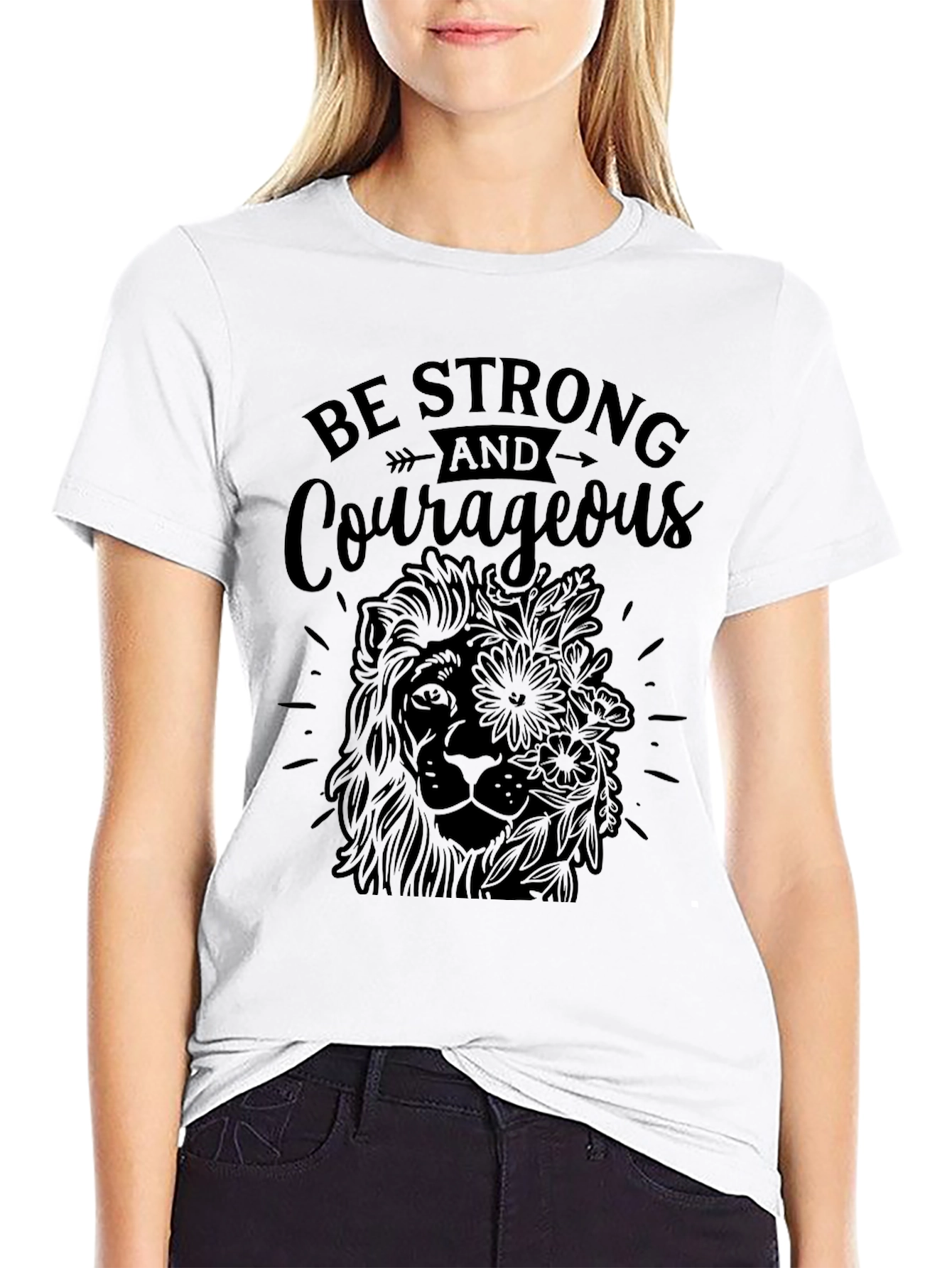 Strong & Courageous Lion Graphic Tee