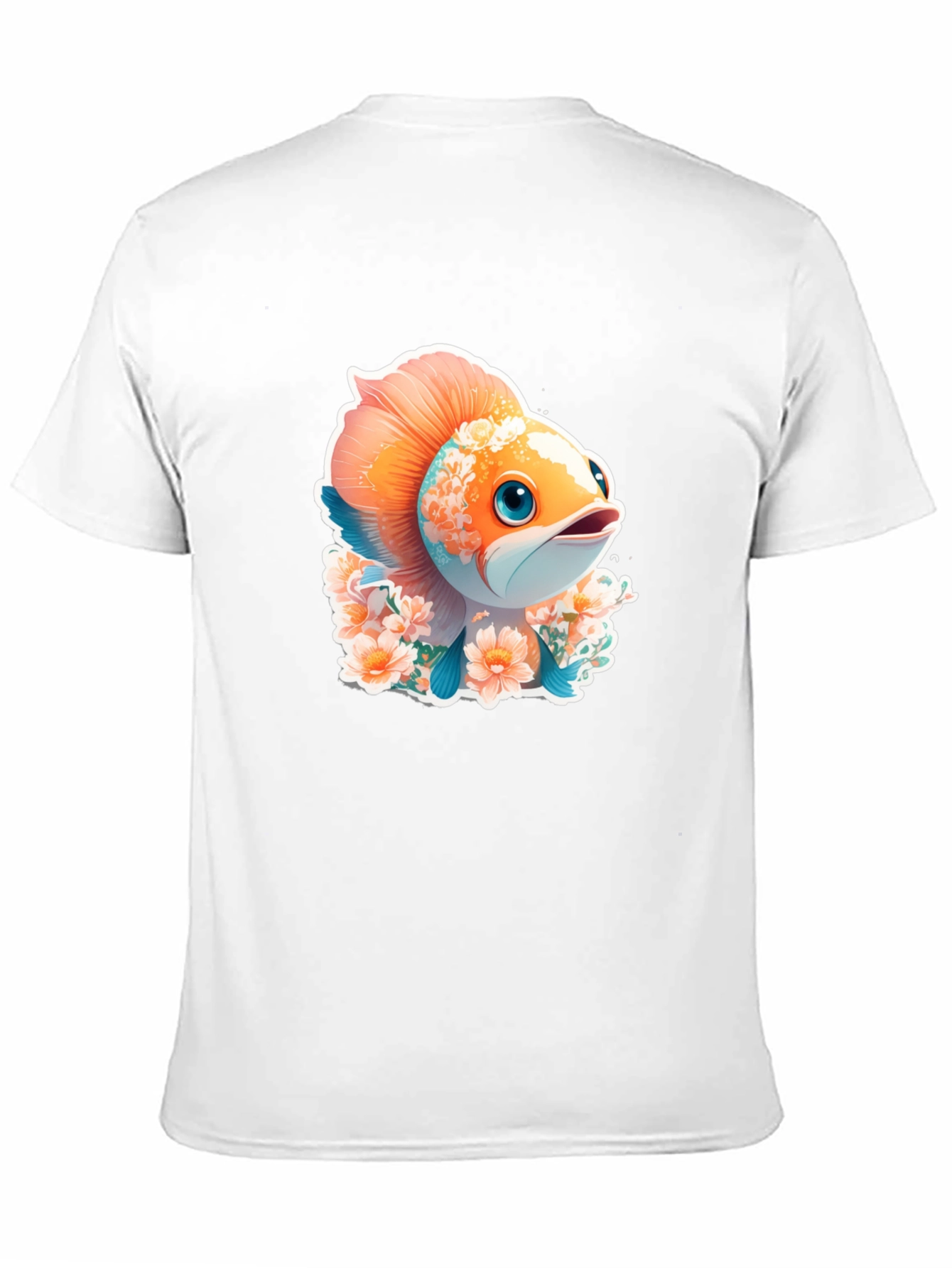 Cute Fish Floral Graphic Tee - Unique Design