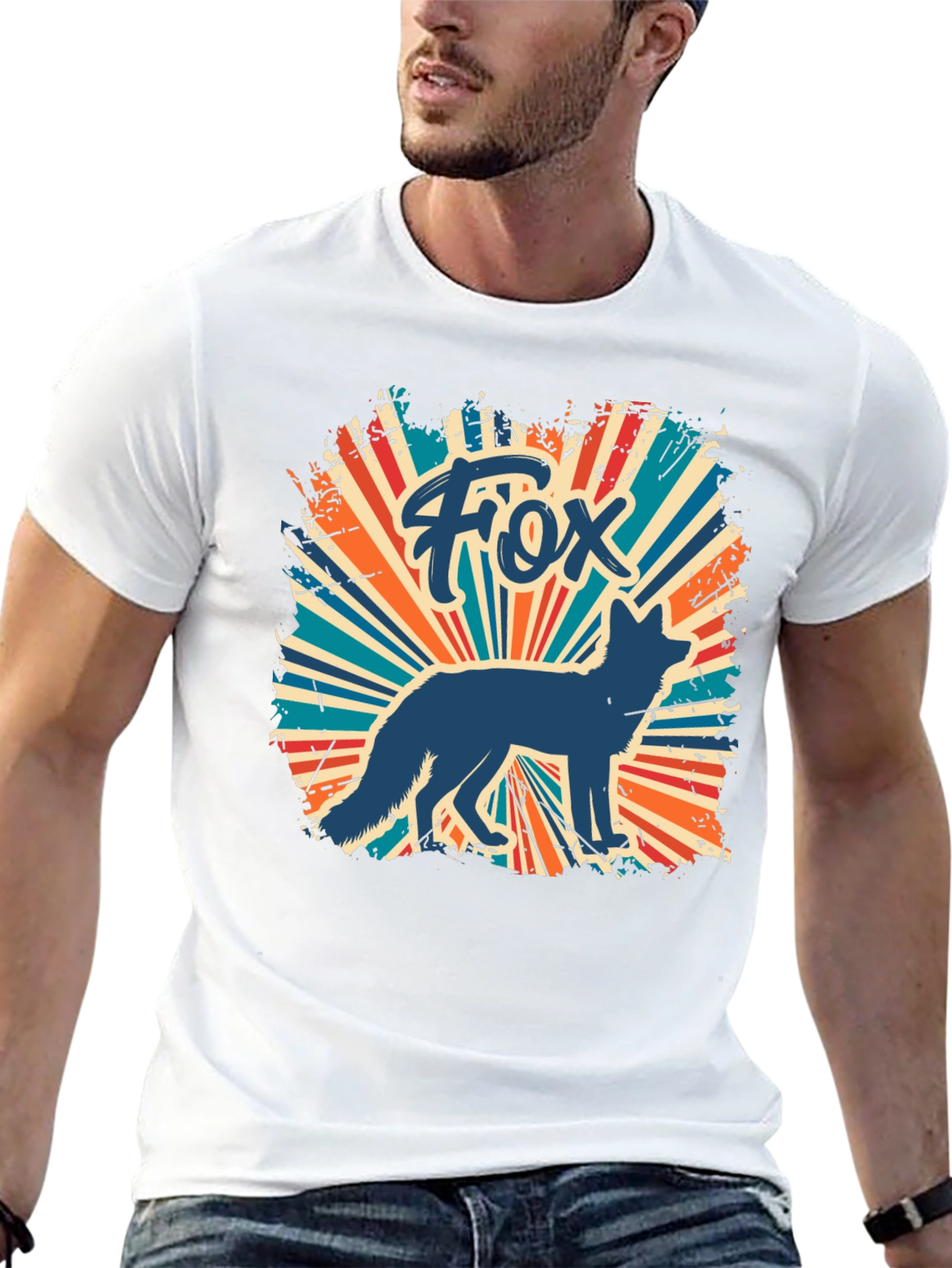 Retro Fox Graphic Tee - Cool Animal T-Shirt