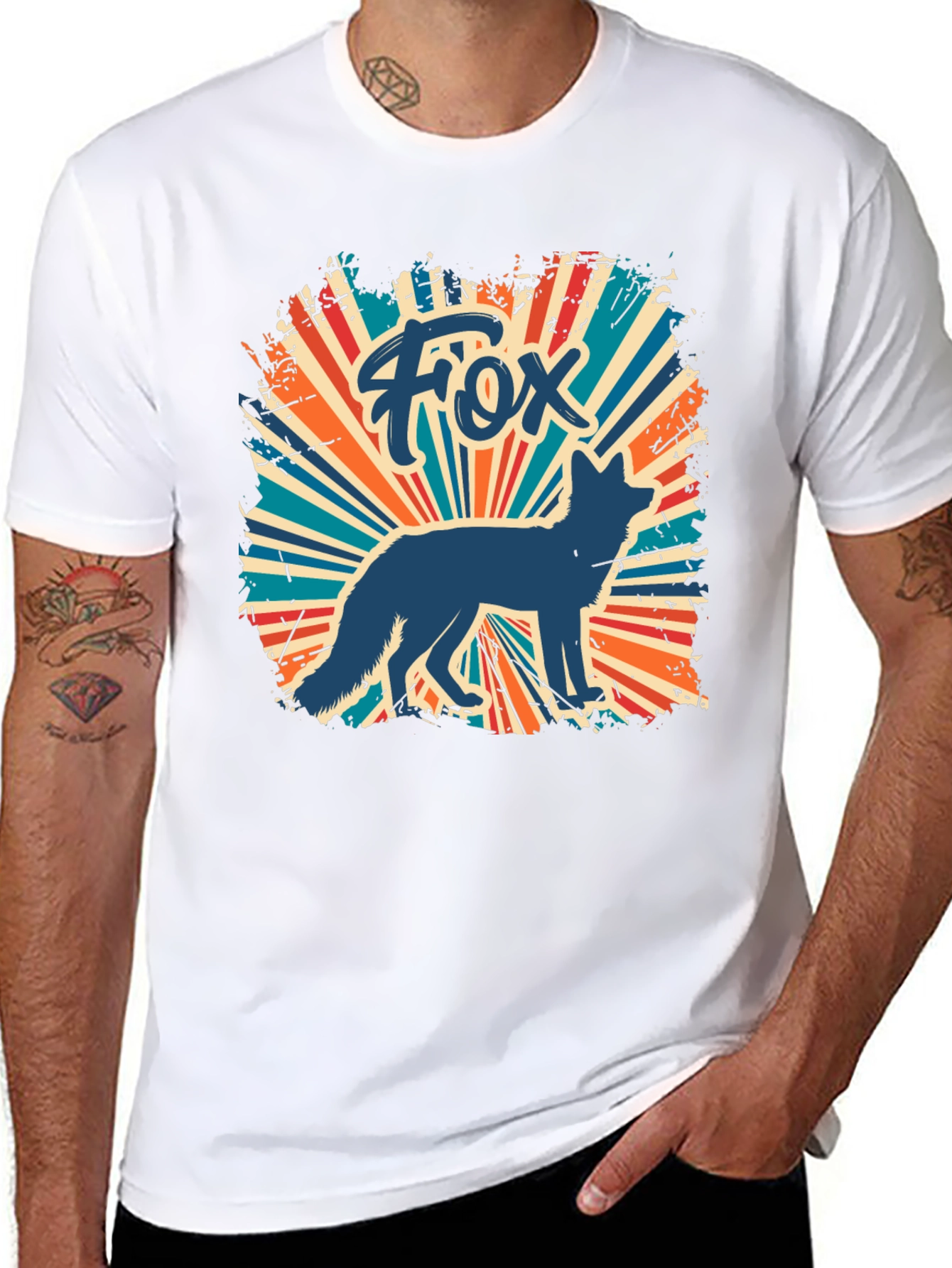 Retro Fox Graphic Tee - Cool Animal T-Shirt