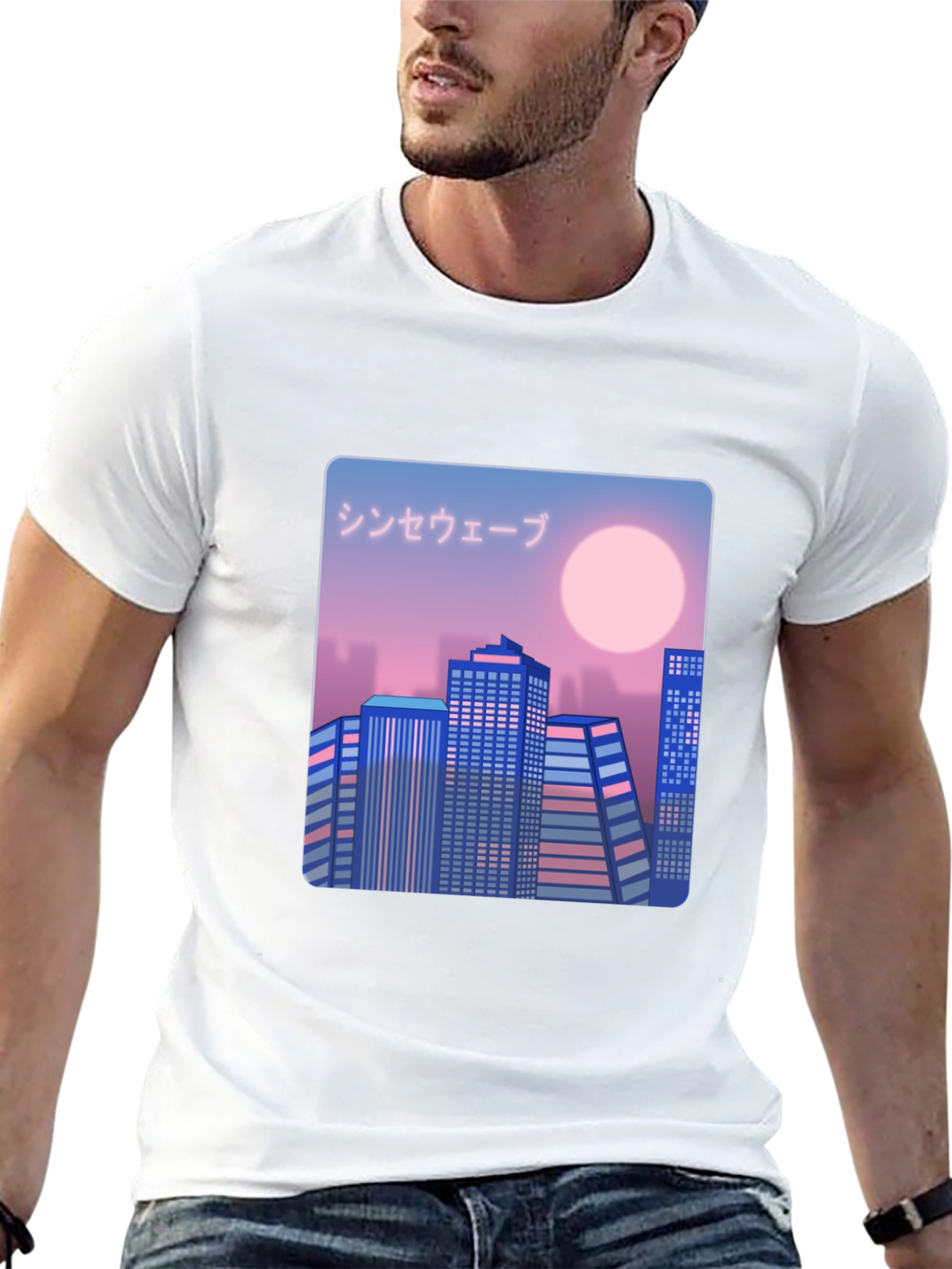 Synthwave Cityscape Graphic Tee - Retro Style