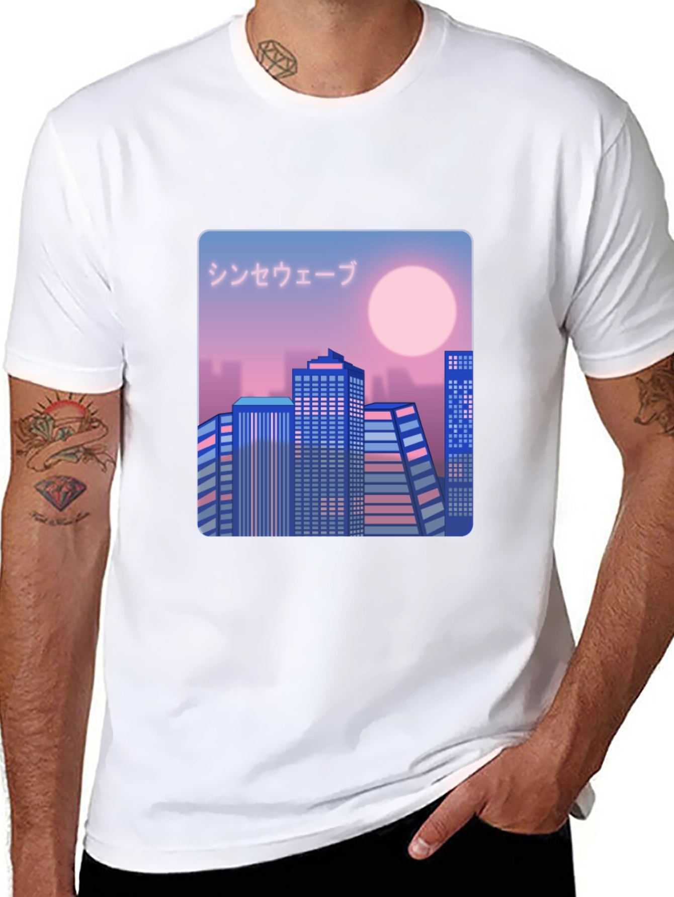Synthwave Cityscape Graphic Tee - Retro Style