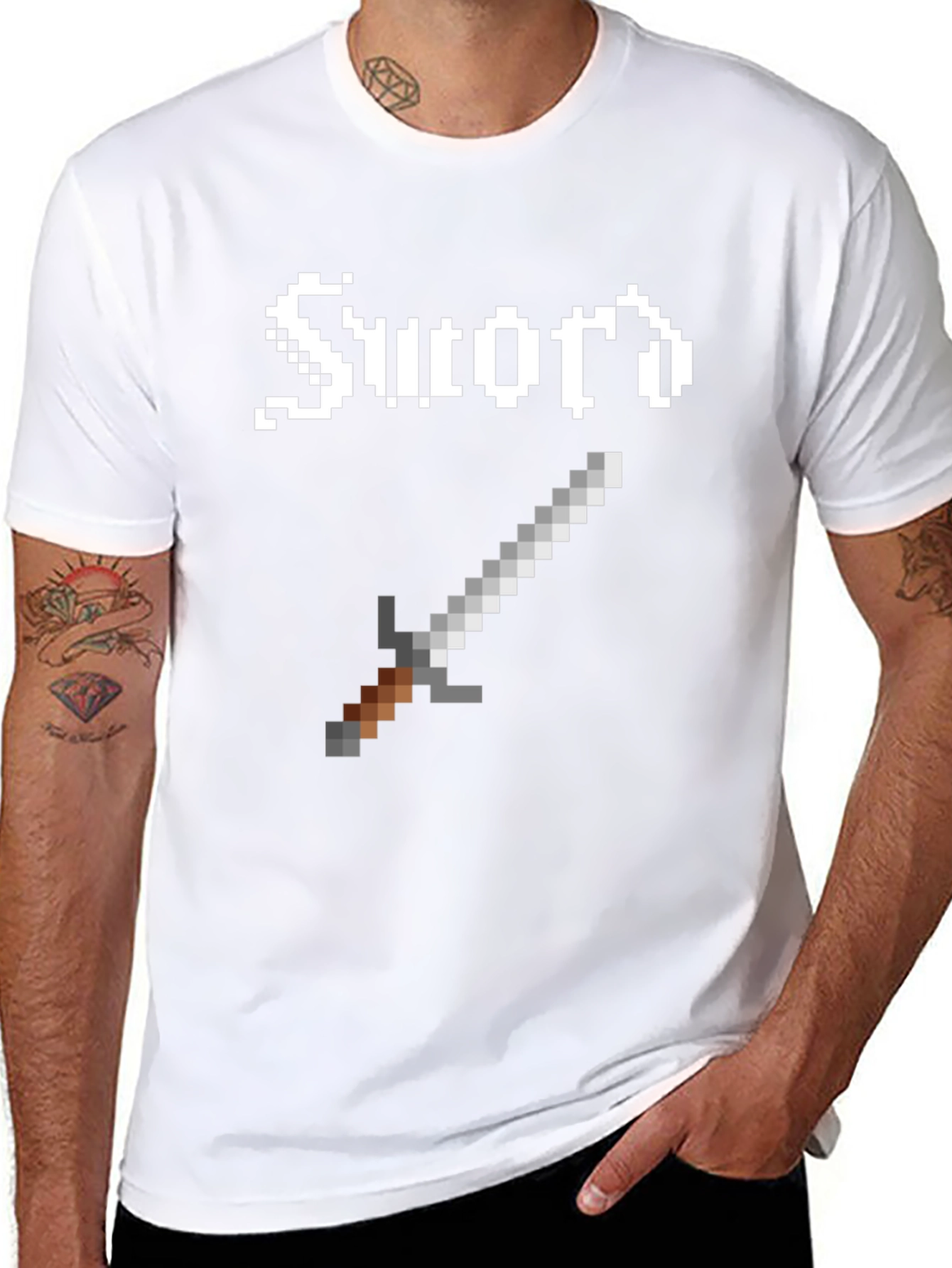 Pixel Sword Graphic Tee - Retro Gaming Shirt