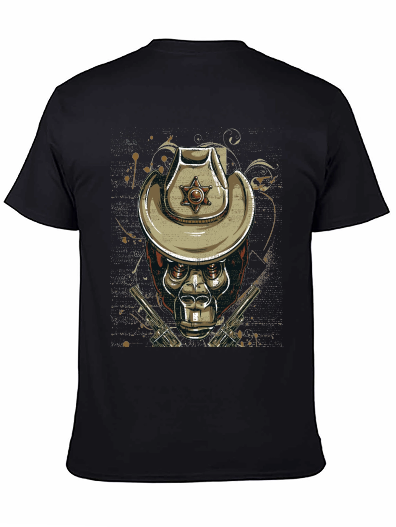 Gorilla Sheriff Graphic T-Shirt - Western Style
