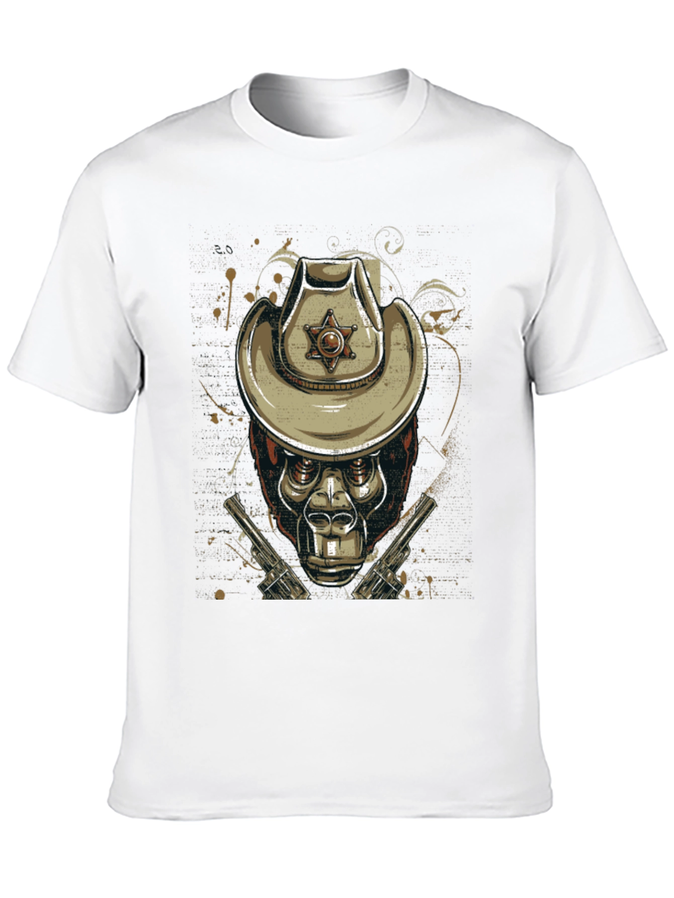 Gorilla Sheriff Graphic T-Shirt - Western Style