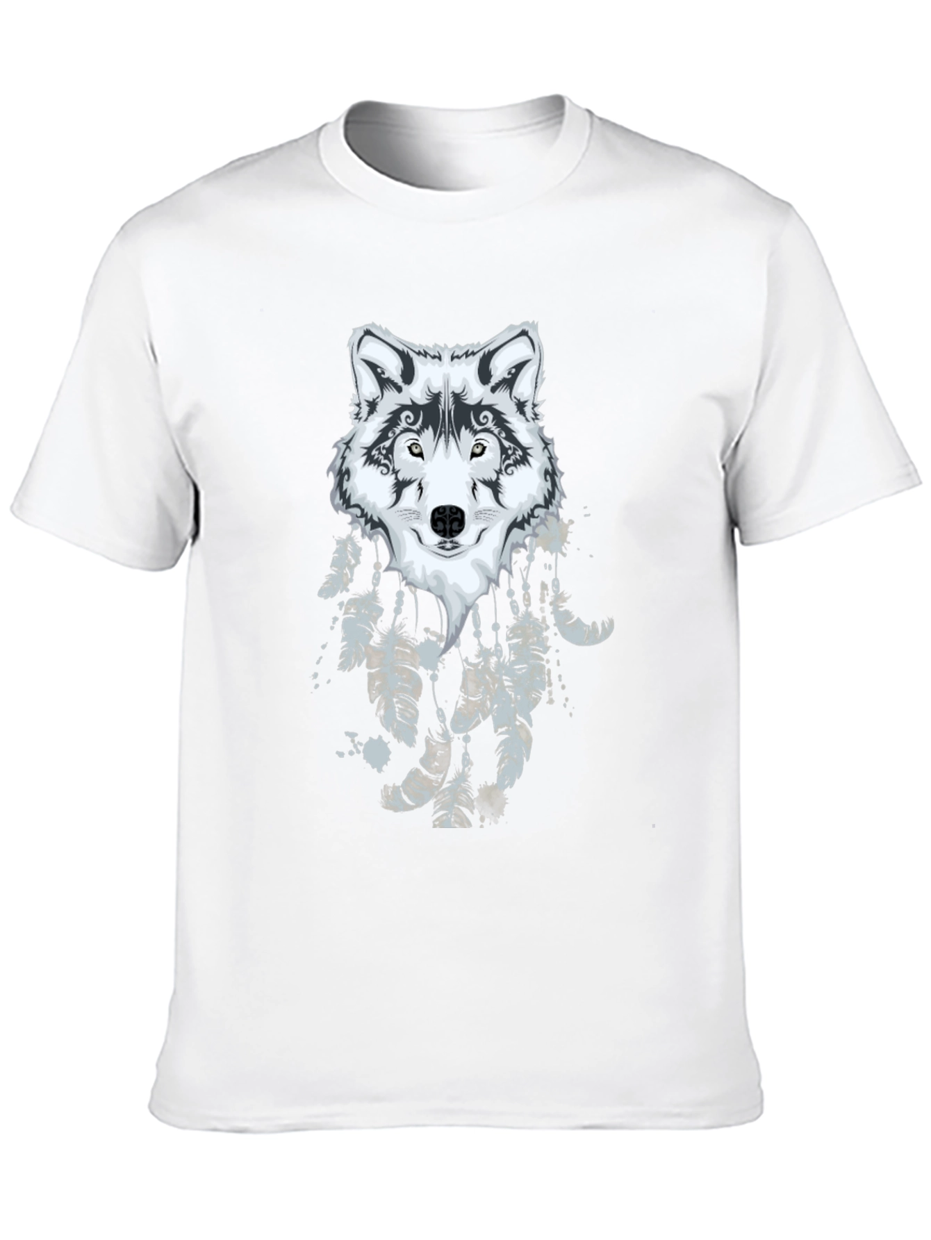 Wolf Dreamcatcher Graphic Black T-Shirt