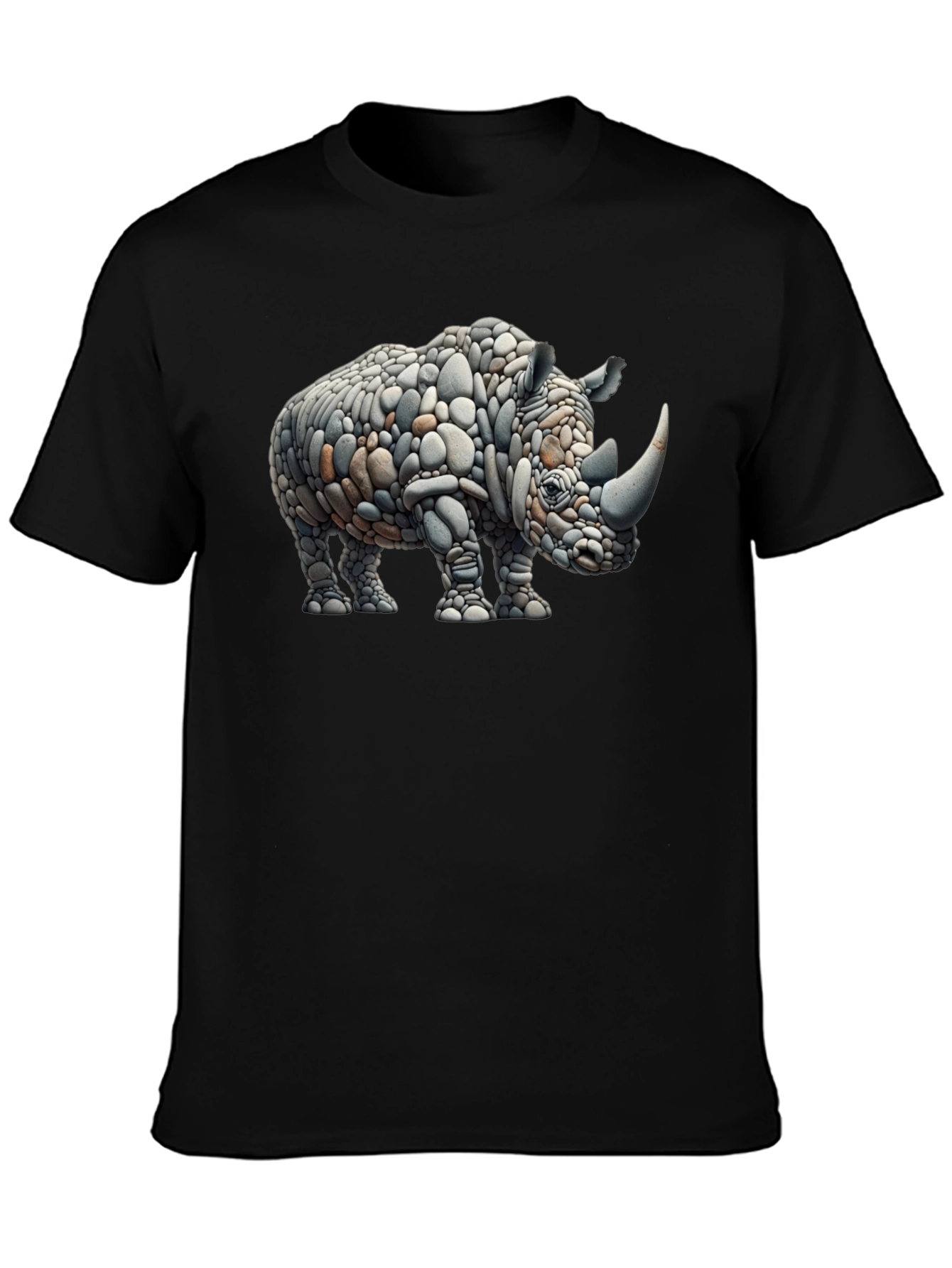 Rhino Rock Art Graphic Tee - Unique Design