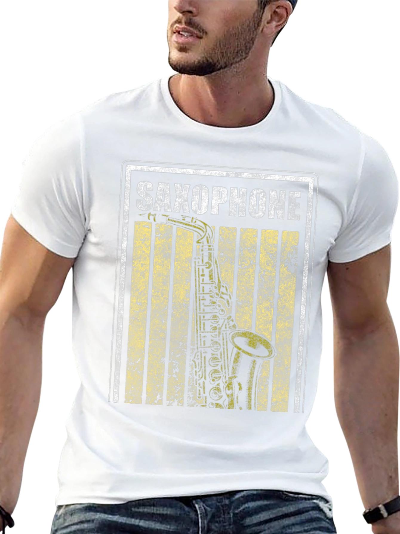 Saxophone Graphic Tee - Music Lovers Shirt