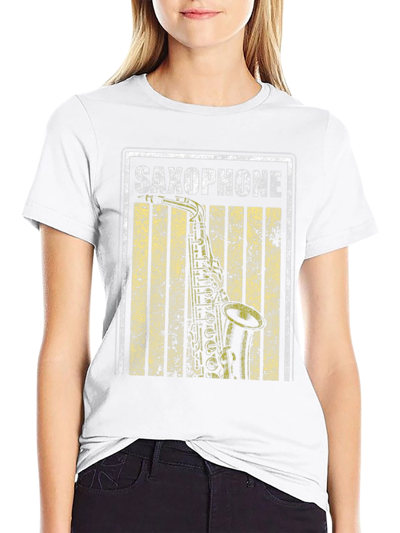 Saxophone Graphic Tee - Music Lovers Shirt