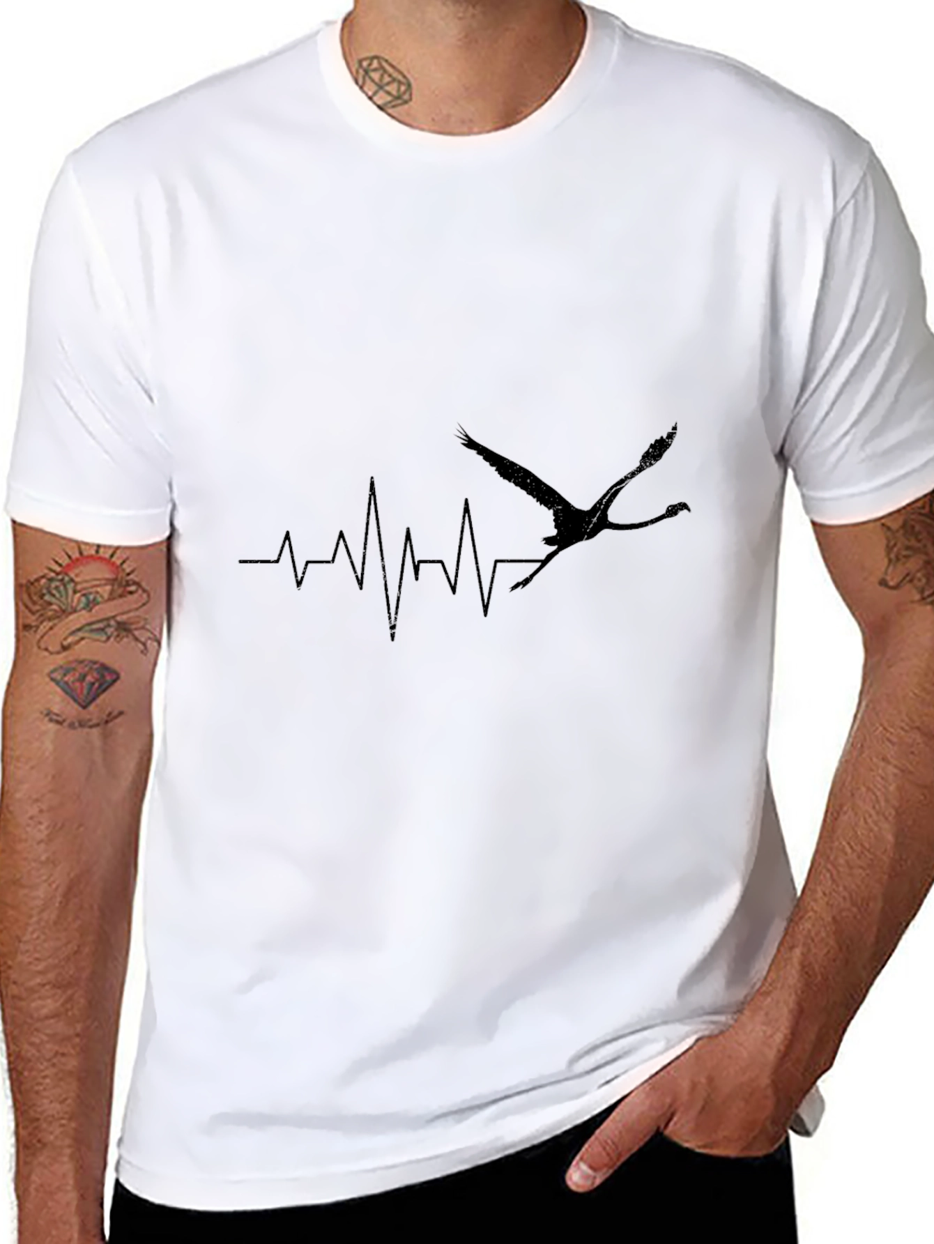 Black Crane Heartbeat T-Shirt