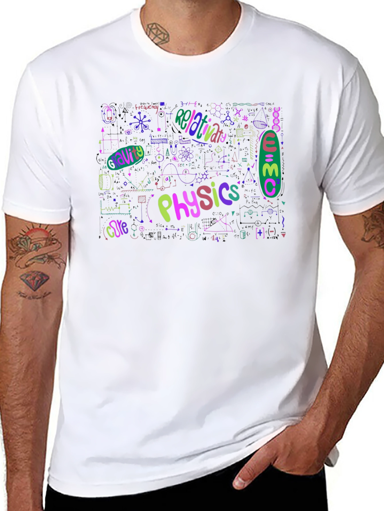 Physics Formula Graphic Print Black T-Shirt