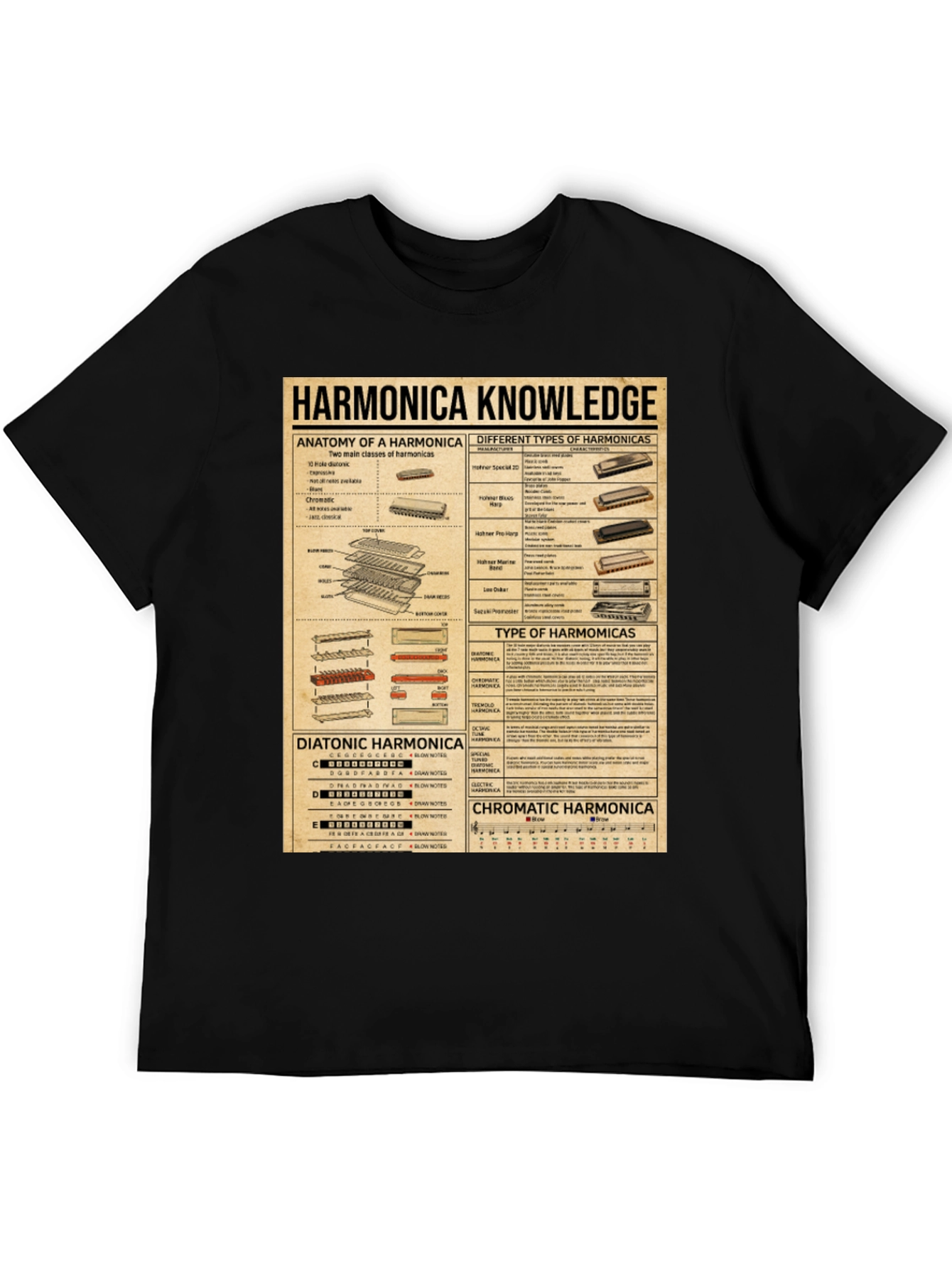 Harmonica Knowledge Graphic T-Shirt