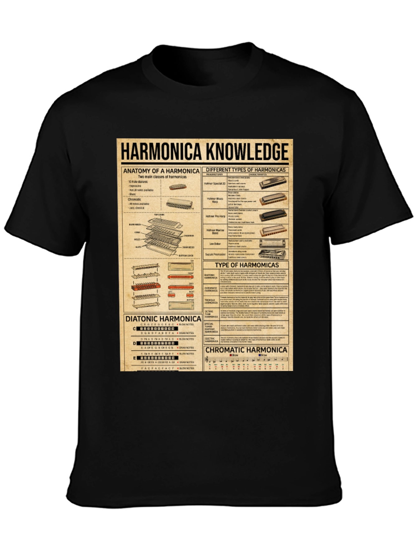 Harmonica Knowledge Graphic T-Shirt
