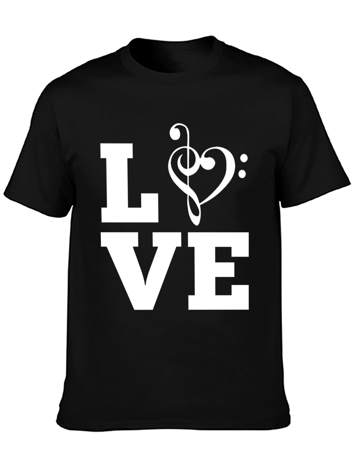 Music Love Graphic T-Shirt - Black