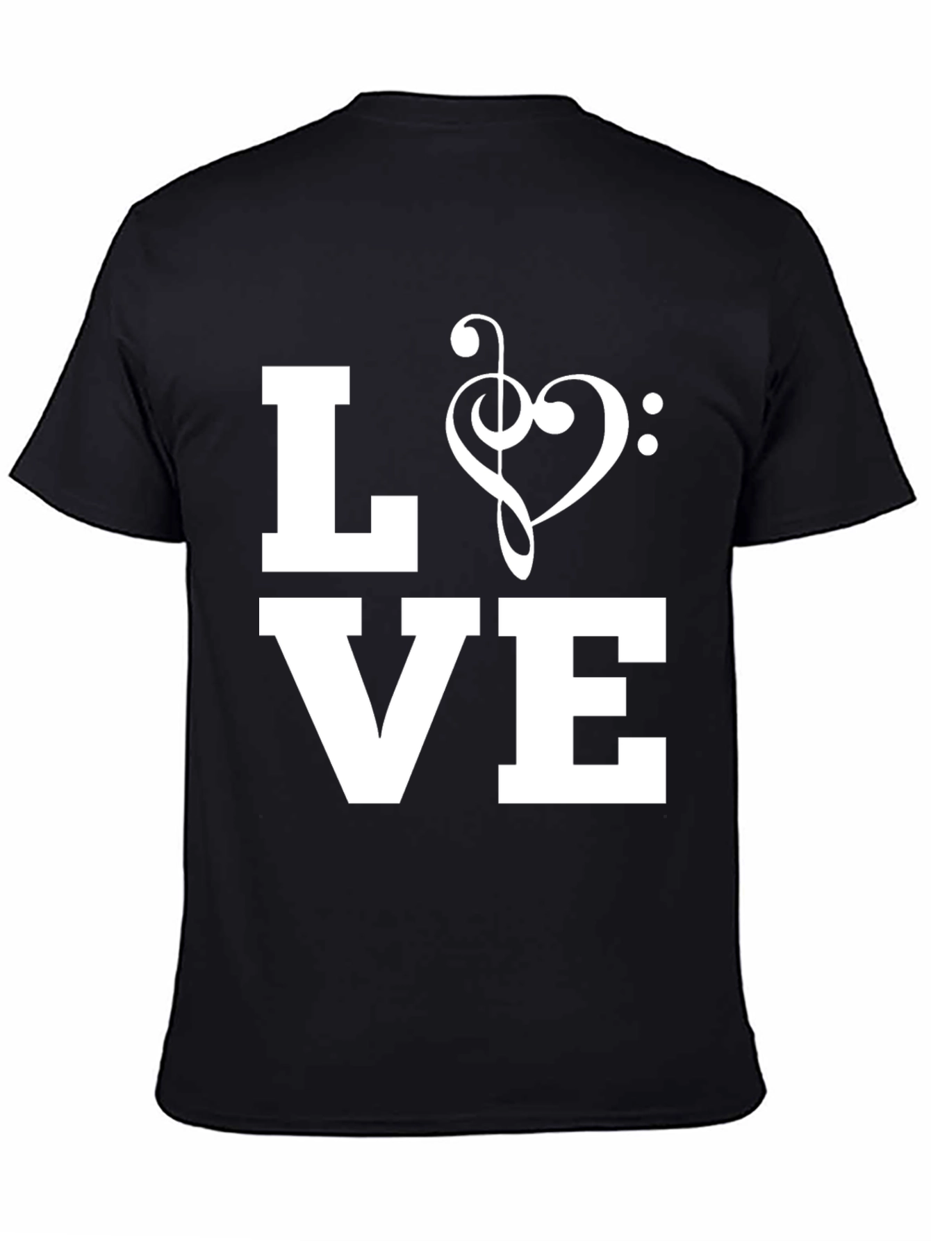 Music Love Graphic T-Shirt - Black