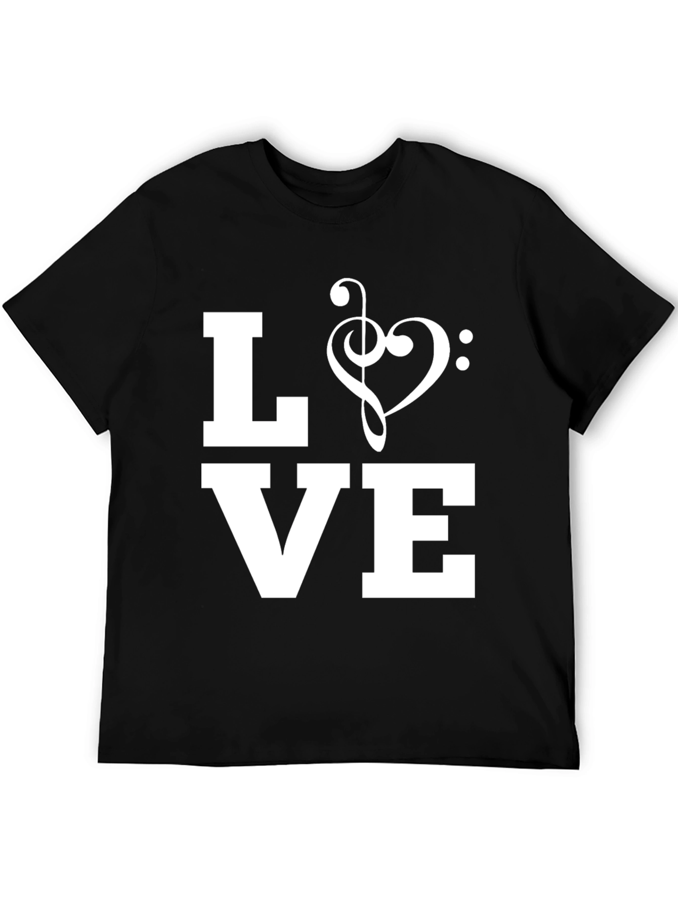 Music Love Graphic T-Shirt - Black