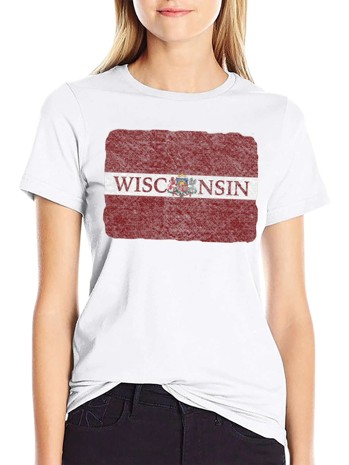 Wisconsin State Flag Graphic Tee - Distressed Print