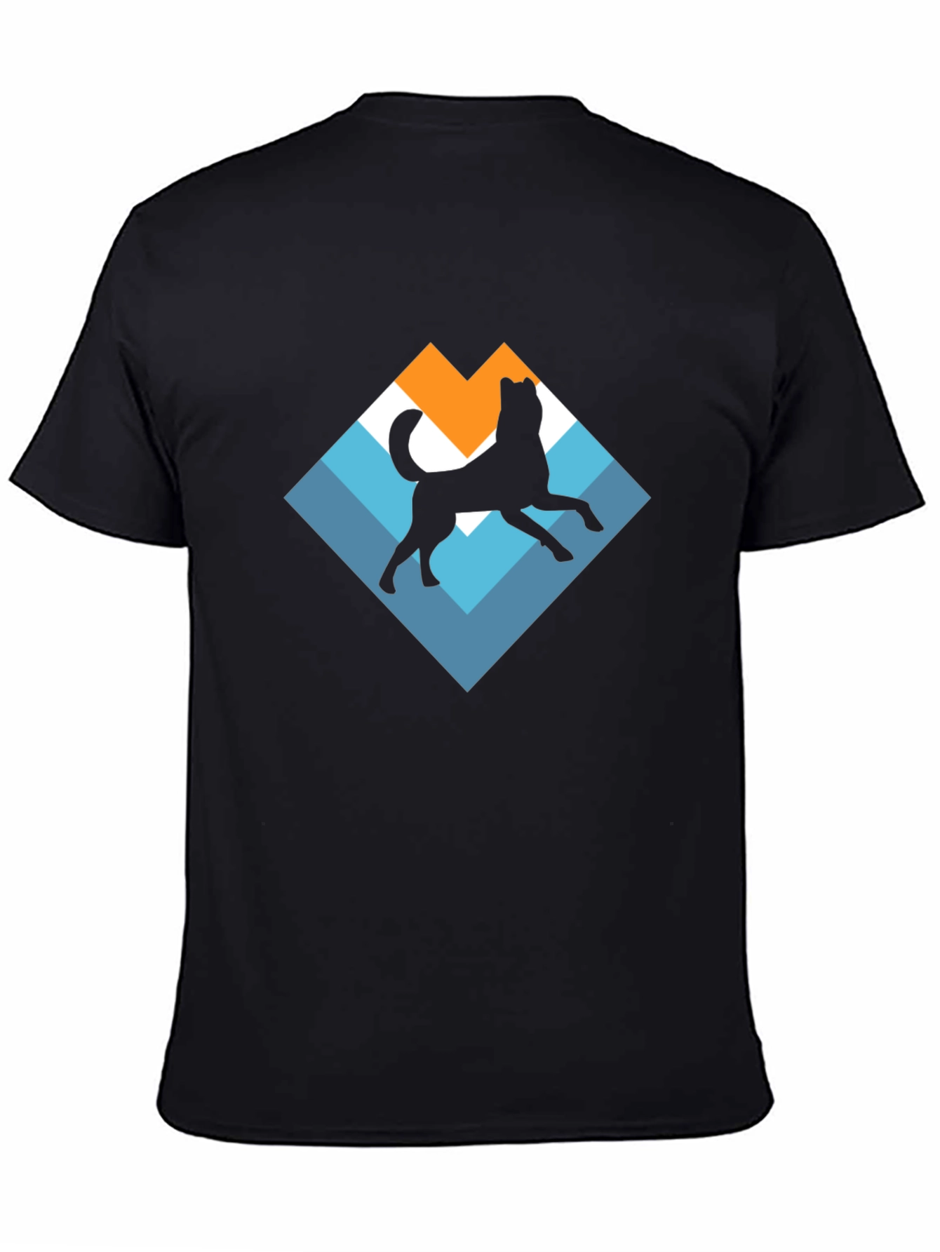 Dog Silhouette Graphic Tee - Black