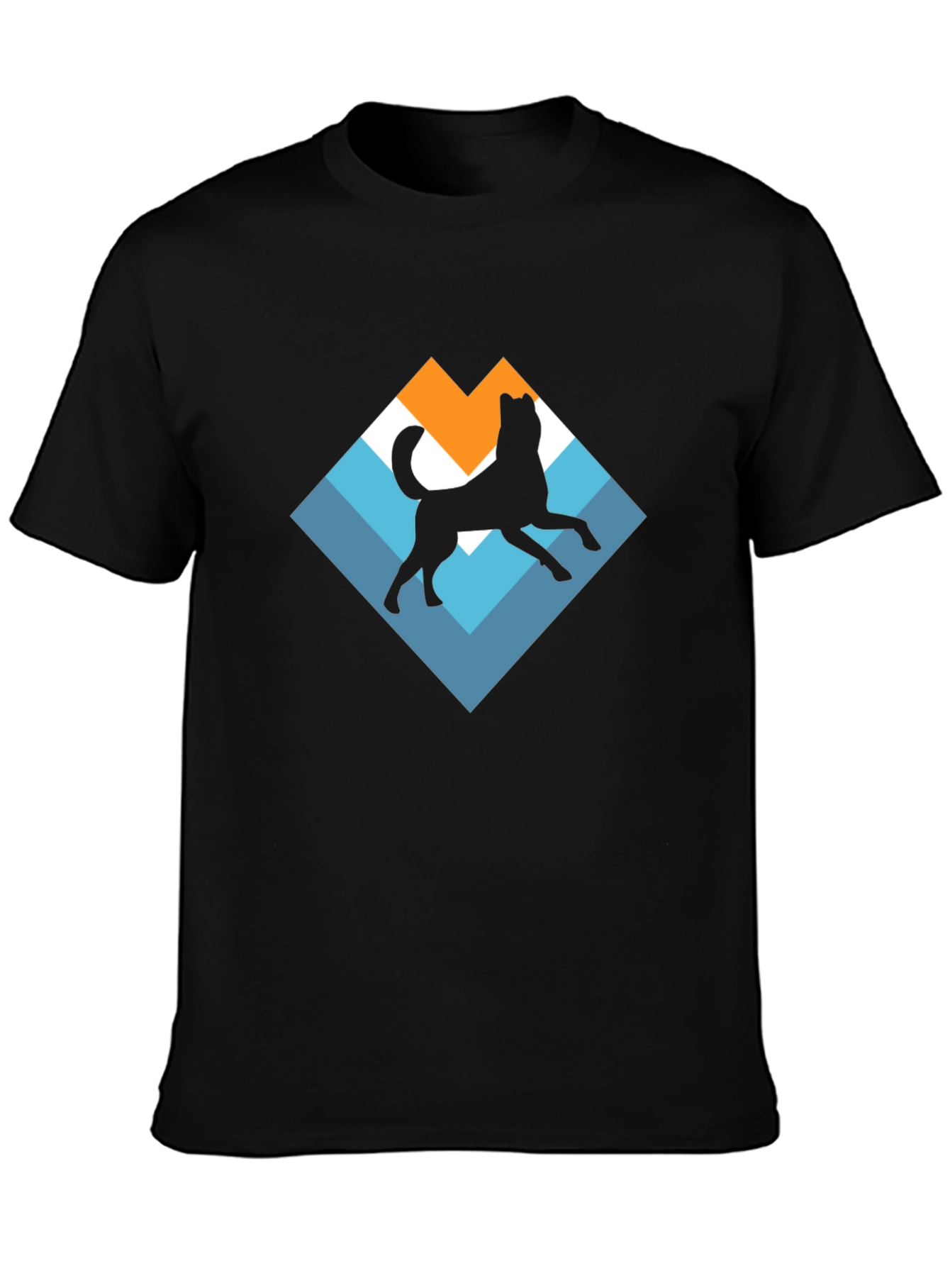 Dog Silhouette Graphic Tee - Black