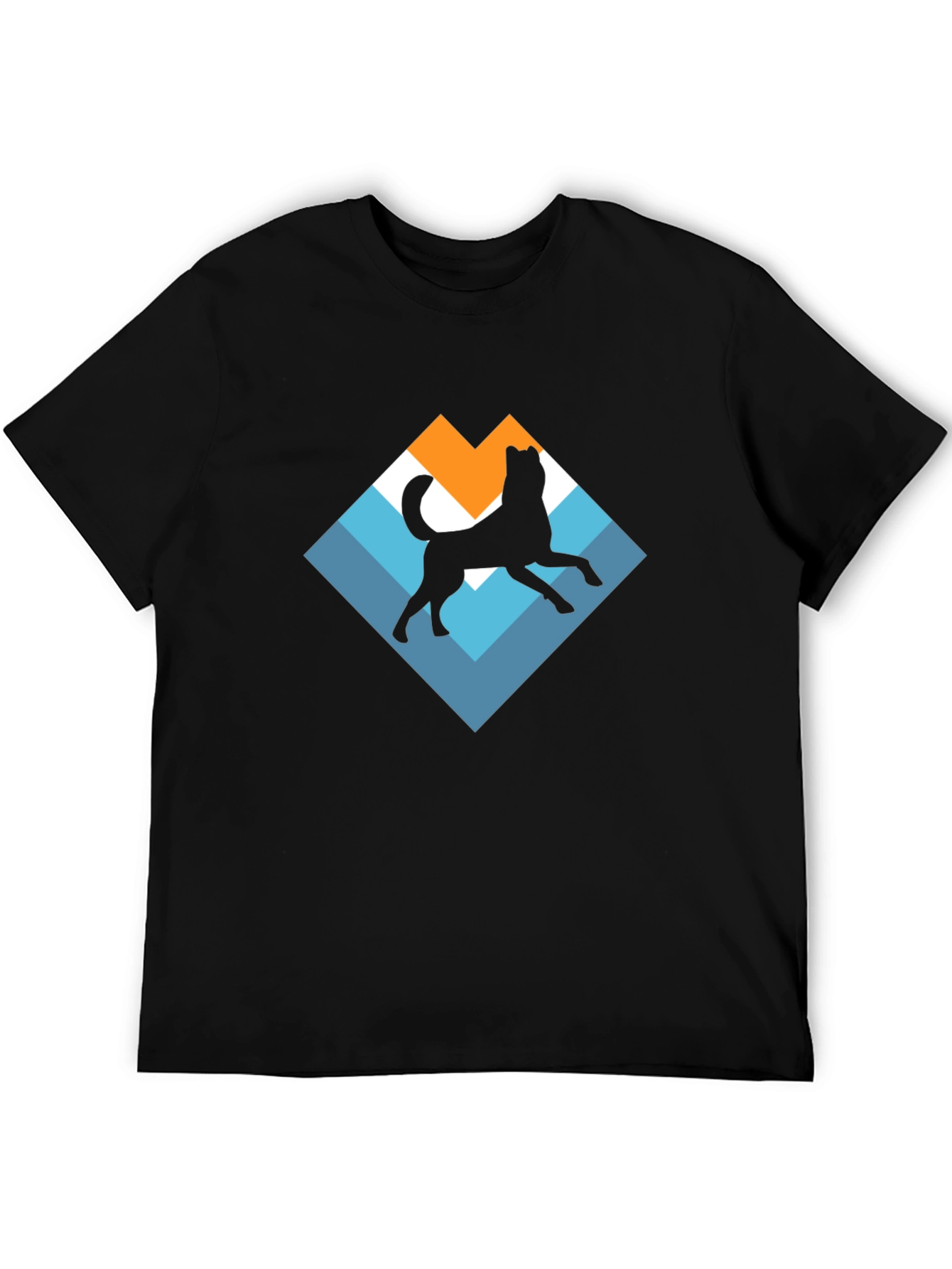 Dog Silhouette Graphic Tee - Black