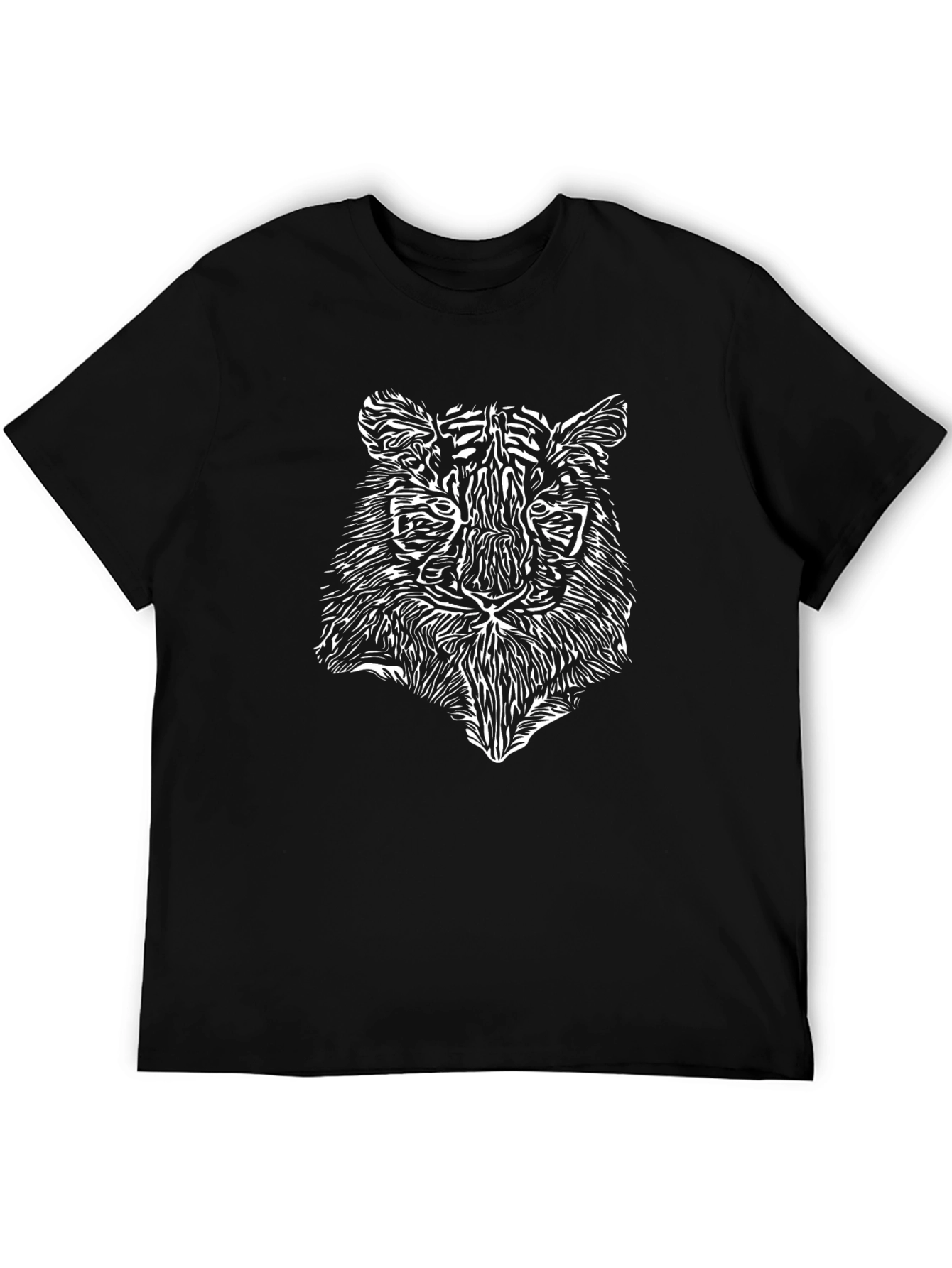 Tiger Graphic Print Black T-Shirt