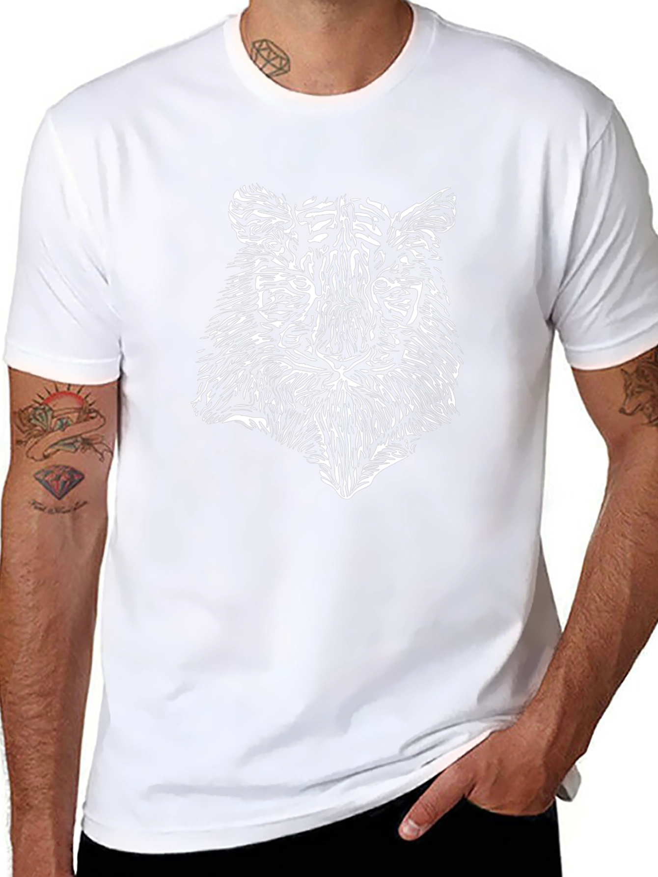Tiger Graphic Print Black T-Shirt