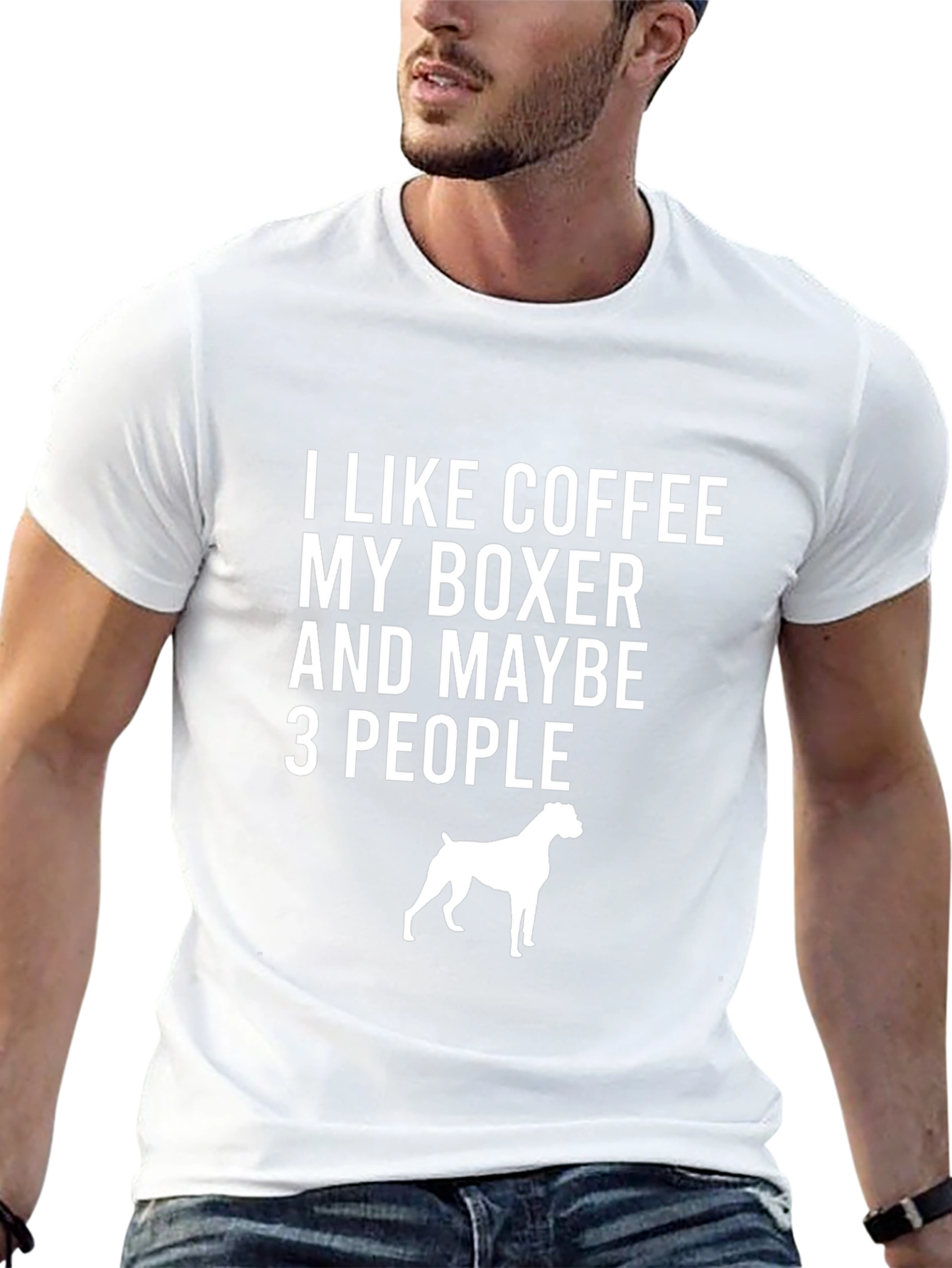 Coffee Boxer 3 People Black T-Shirt