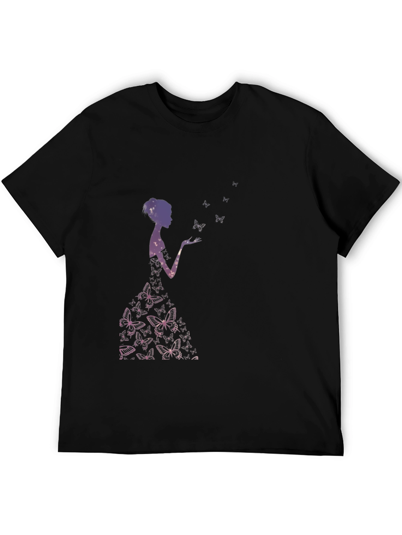 Butterfly Silhouette Graphic Black T-Shirt