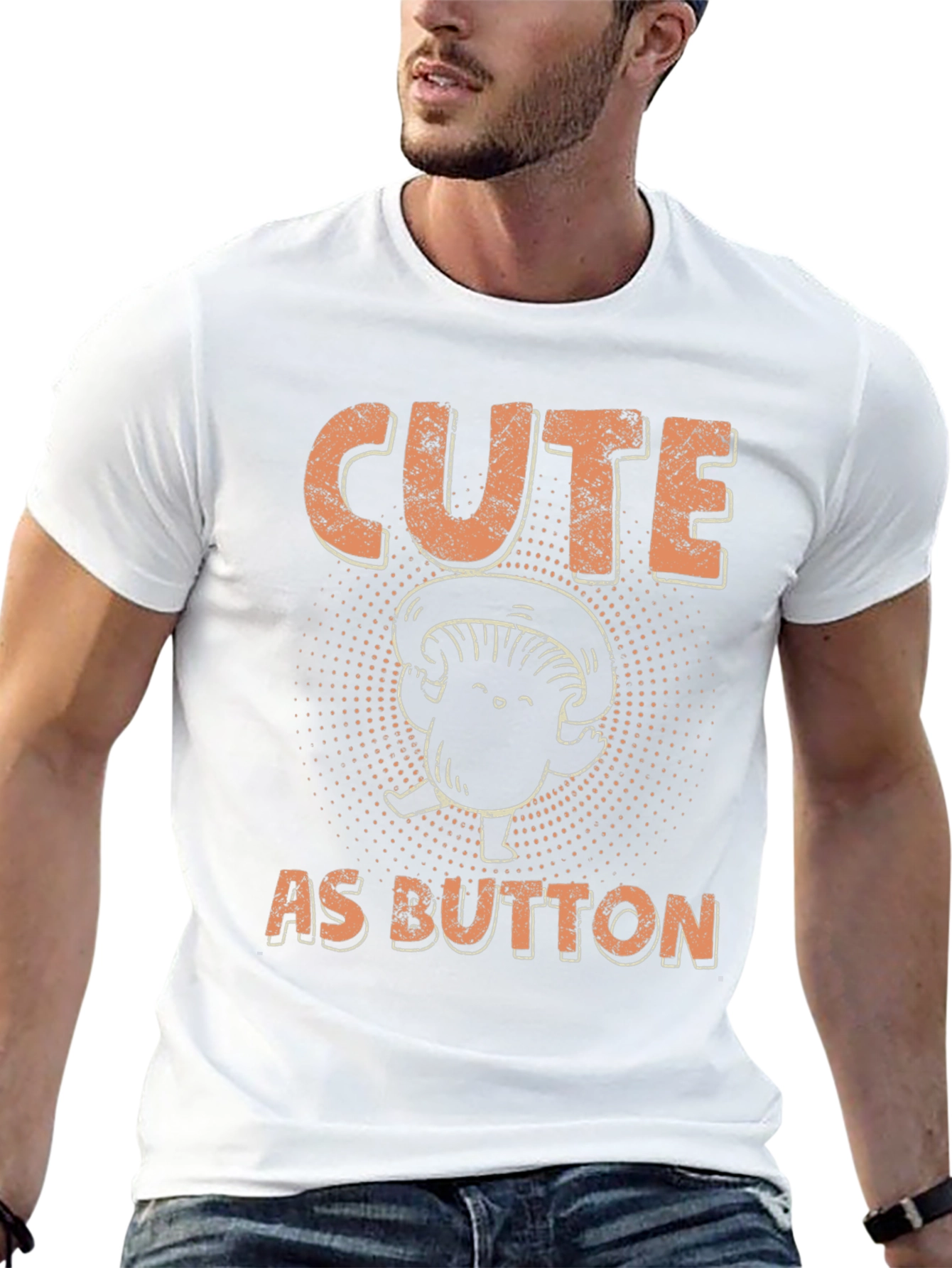Cute as Button Mushroom Graphic Tee