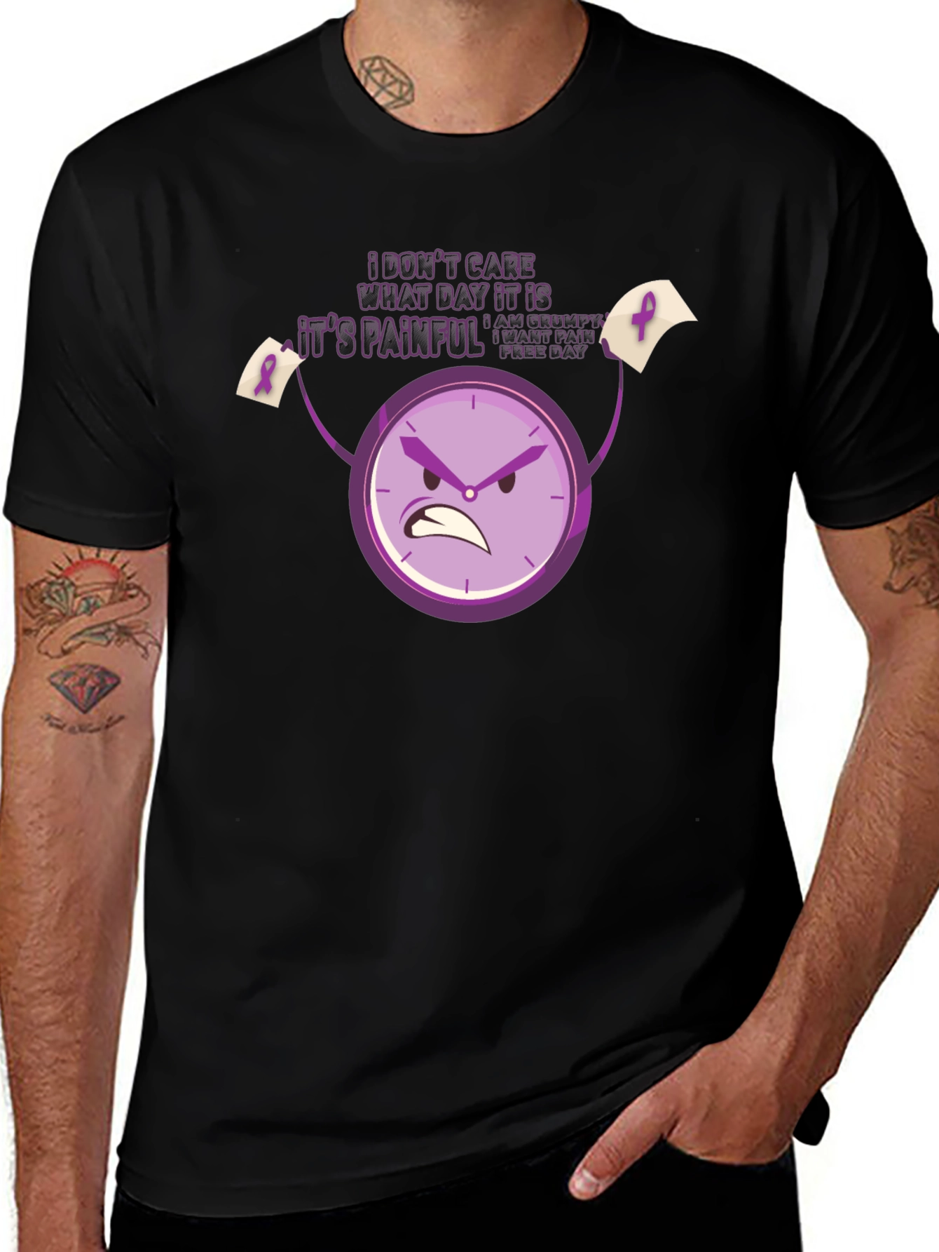 Grumpy Pain Awareness T-Shirt - Black