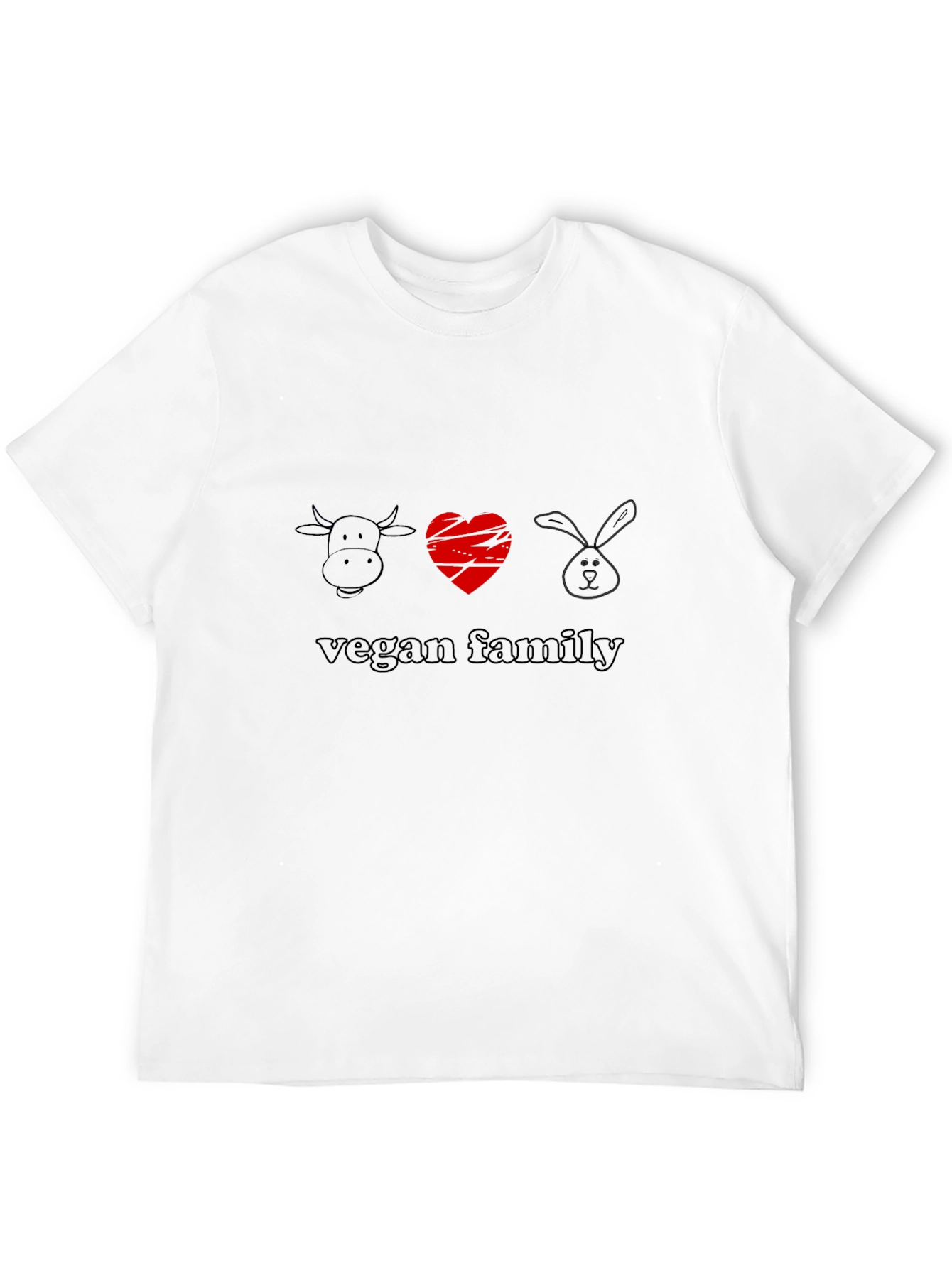 Vegan Family Graphic Tee - Soft Black Cotton