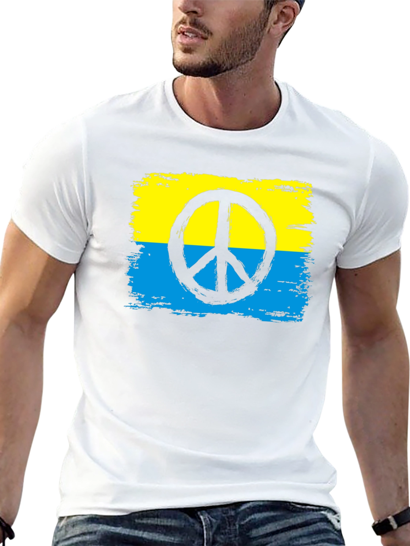 Ukraine Peace Sign T-Shirt - Black