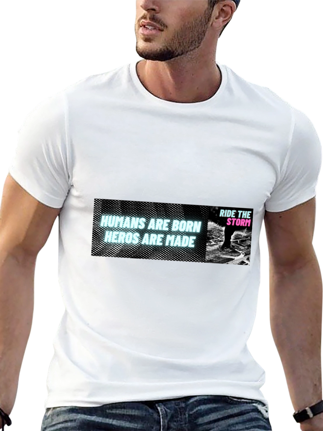 Humans Are Born Heroes Are Made Black T-Shirt