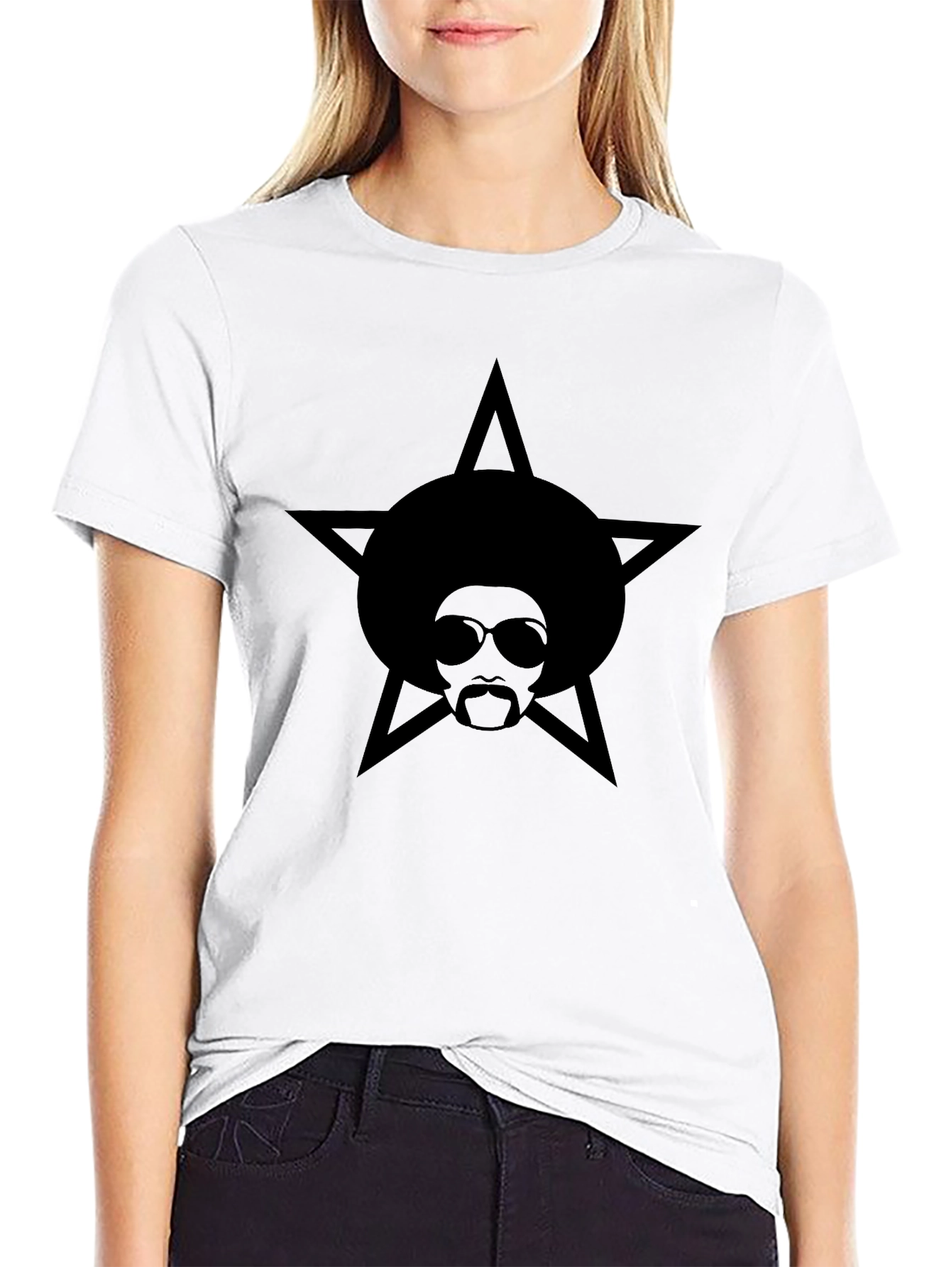 Afro Star Graphic Black T-Shirt